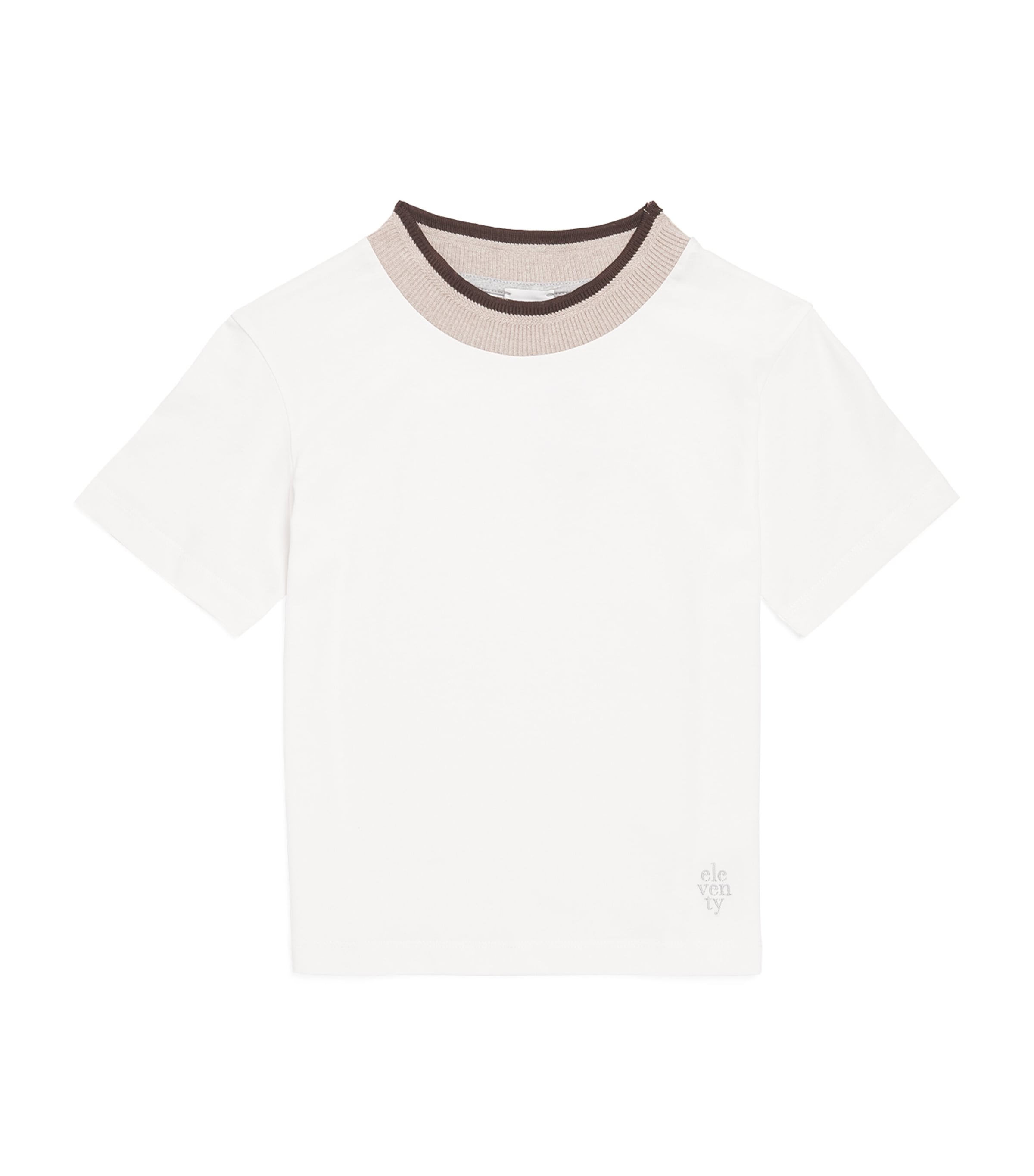 Eleventy Kids Cotton Logo T-Shirt (2-16 Years) Ivory Image 1