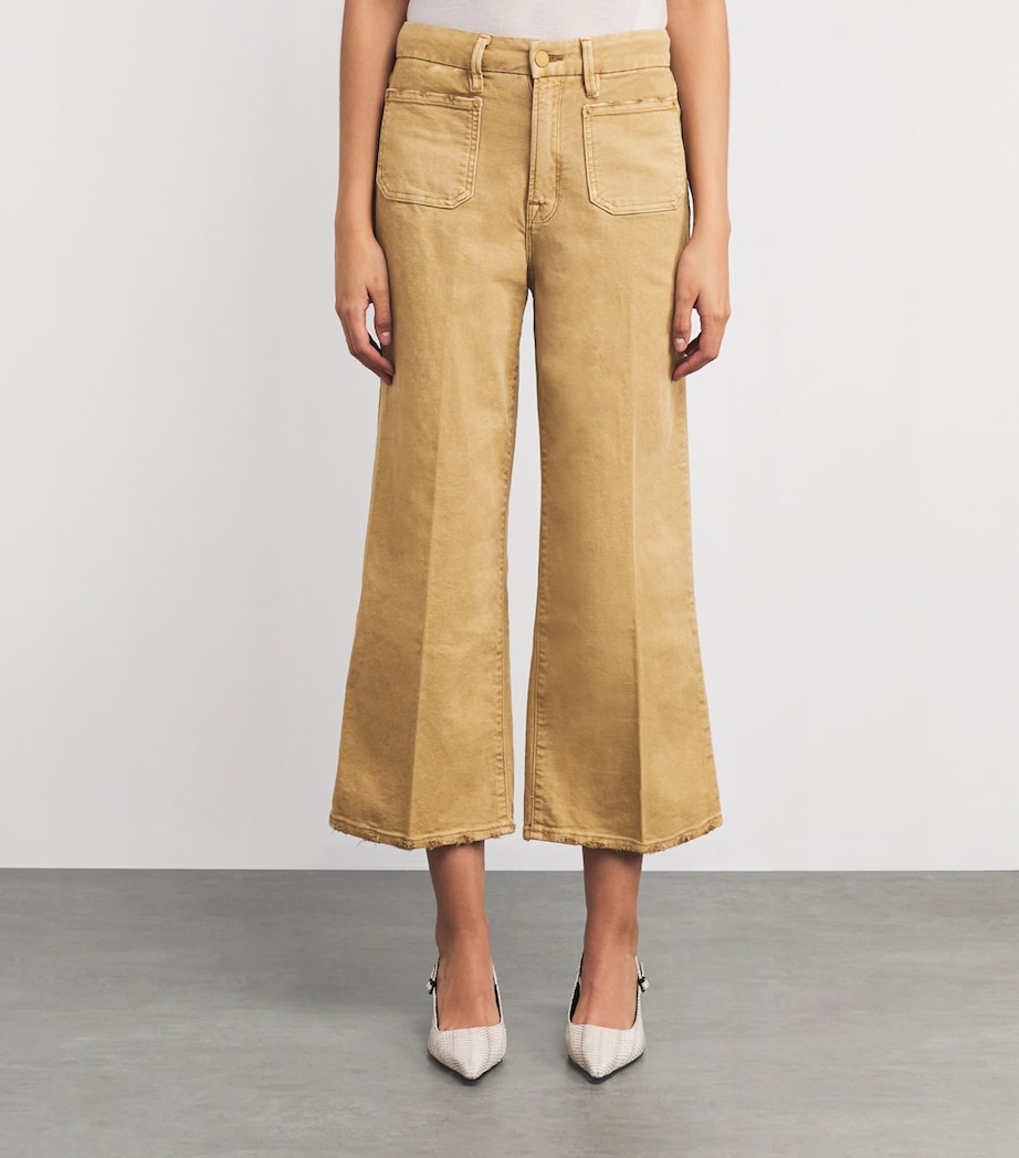 Canvas Cropped Palazzo Trousers 001 GOOD KHAKI Image 3