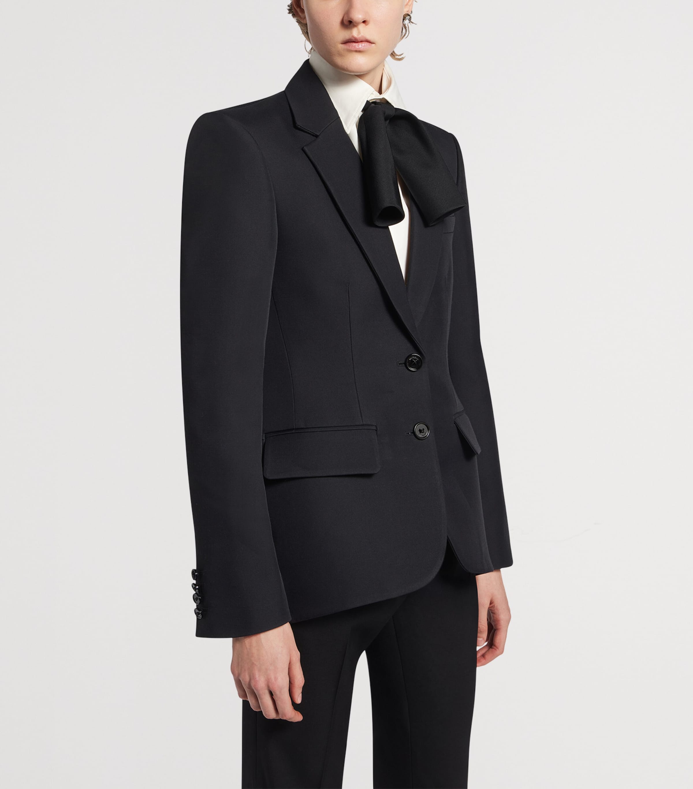 Balenciaga Womens Wool-Silk Cocoon Blazer Image 5