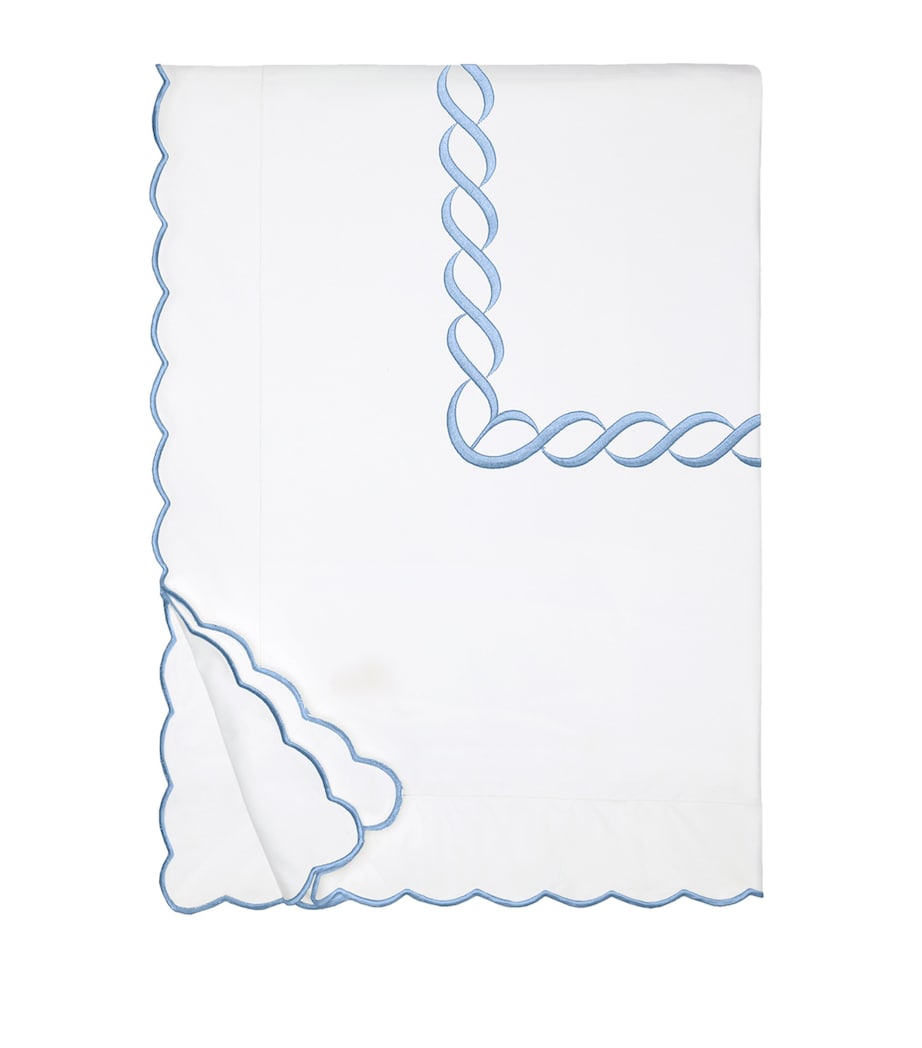 Pratesi Treccia King Duvet Cover (230cm x 220cm) Wht/medium Blue Image 1