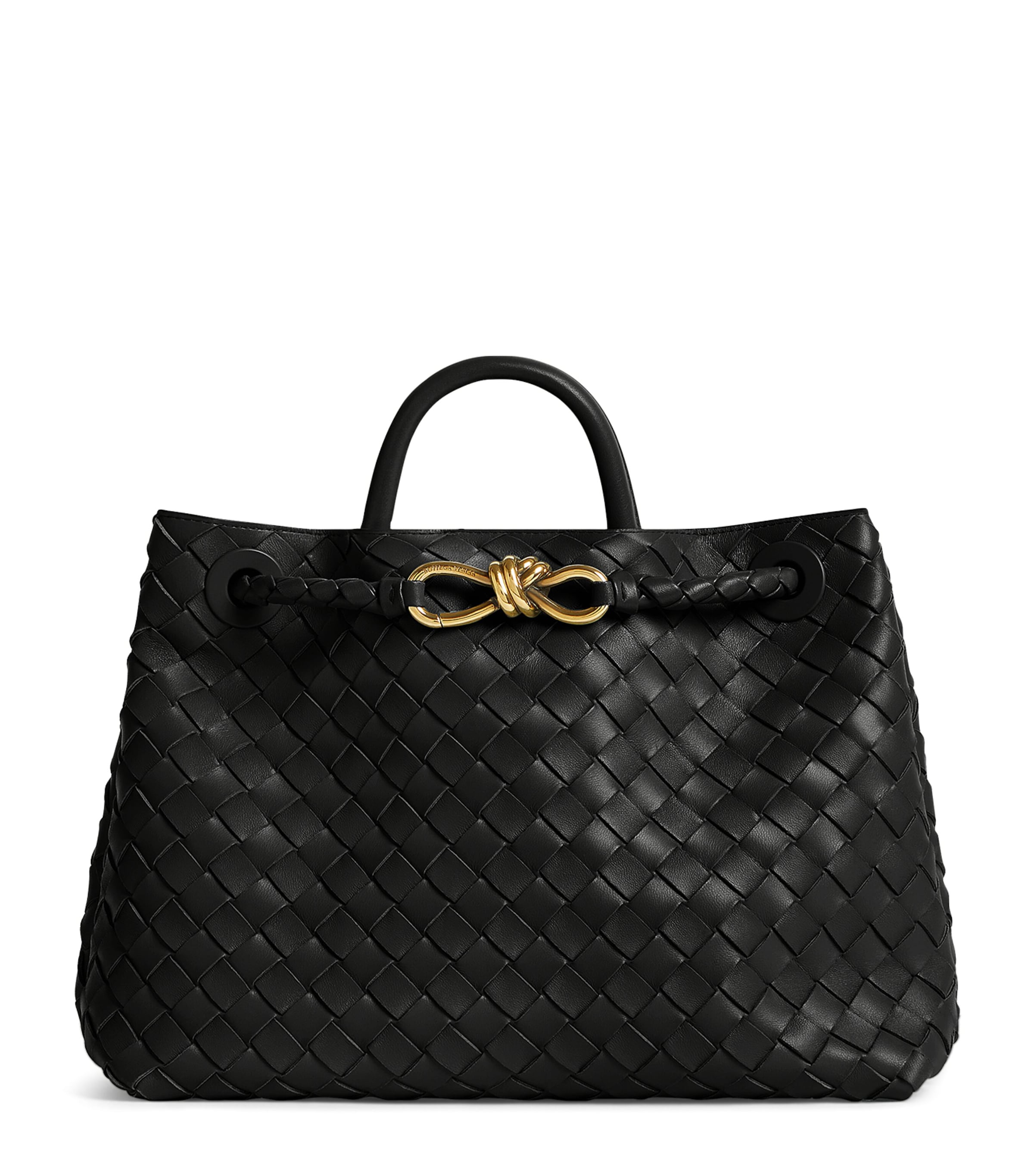 Bottega Veneta Leather Andiamo Top-handle Bag In Gray