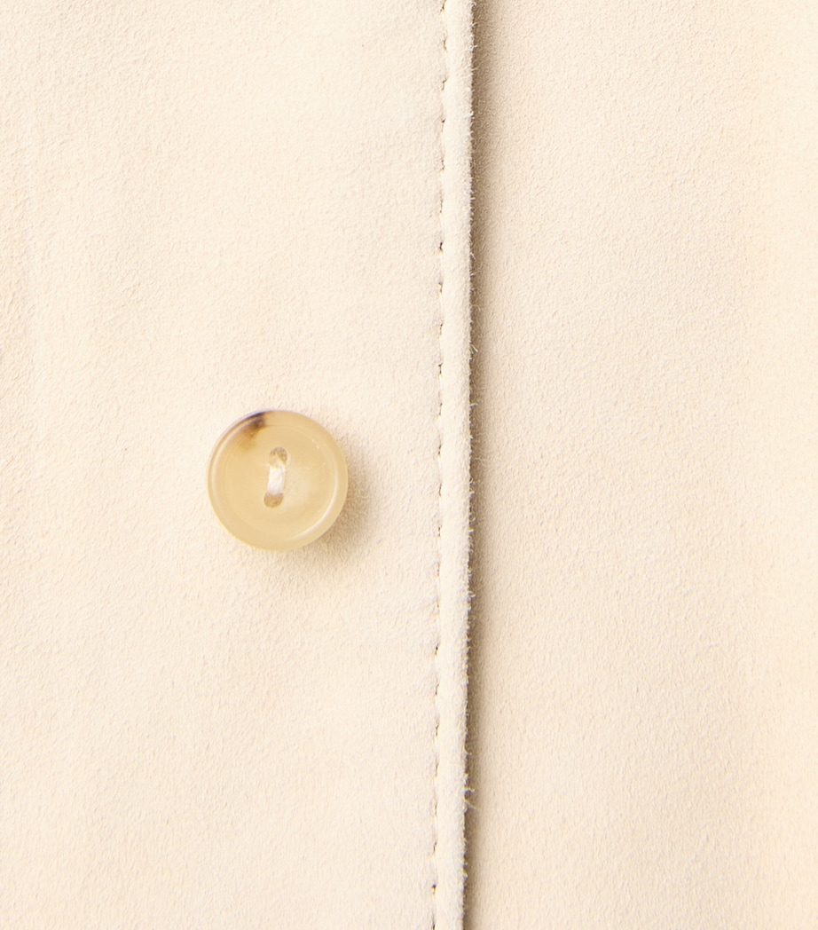 Vince Womens Suede Overshirt Sand Beige Image 6