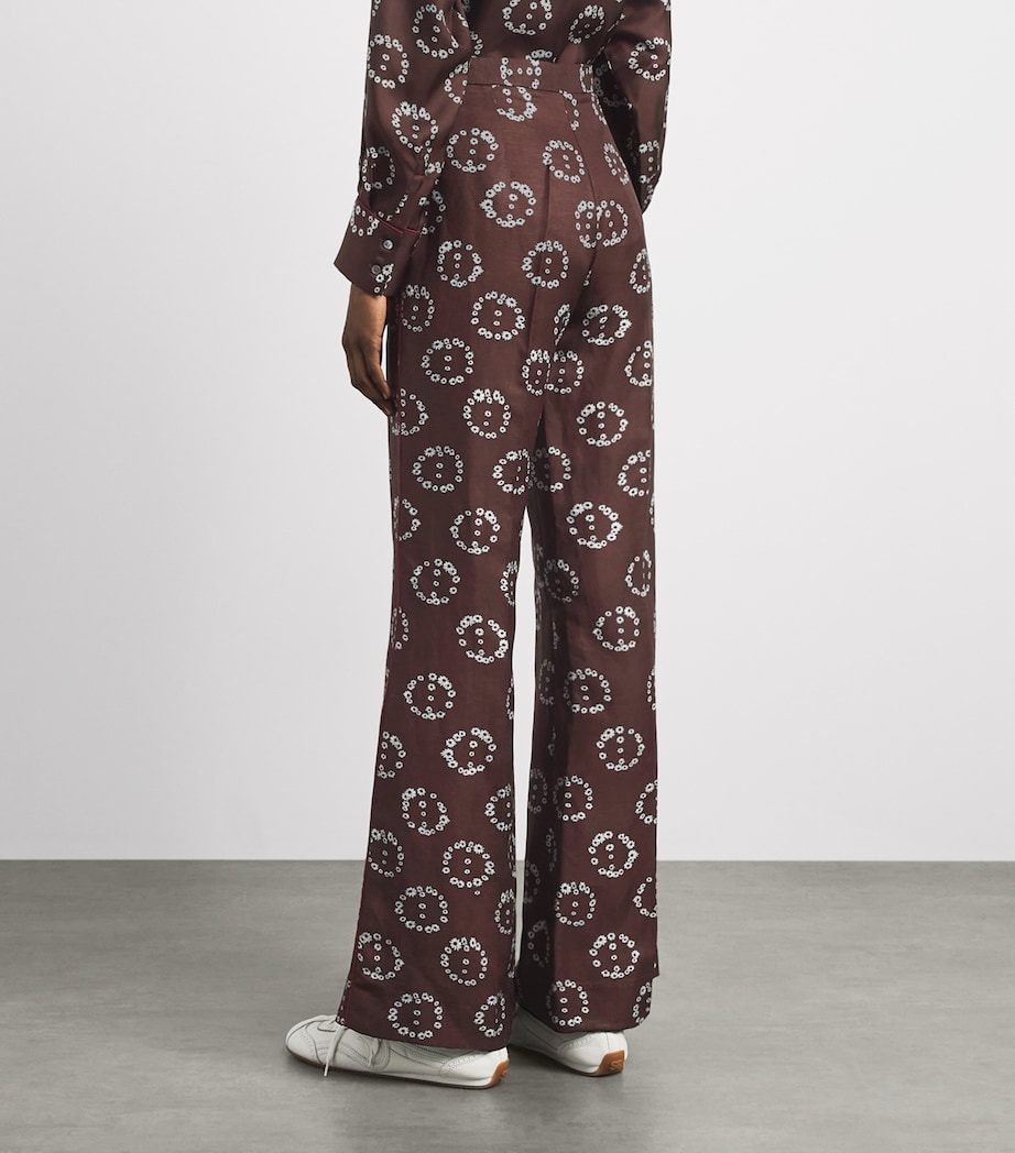 Sandro Paris Womens Floral Trousers Brown Image 5