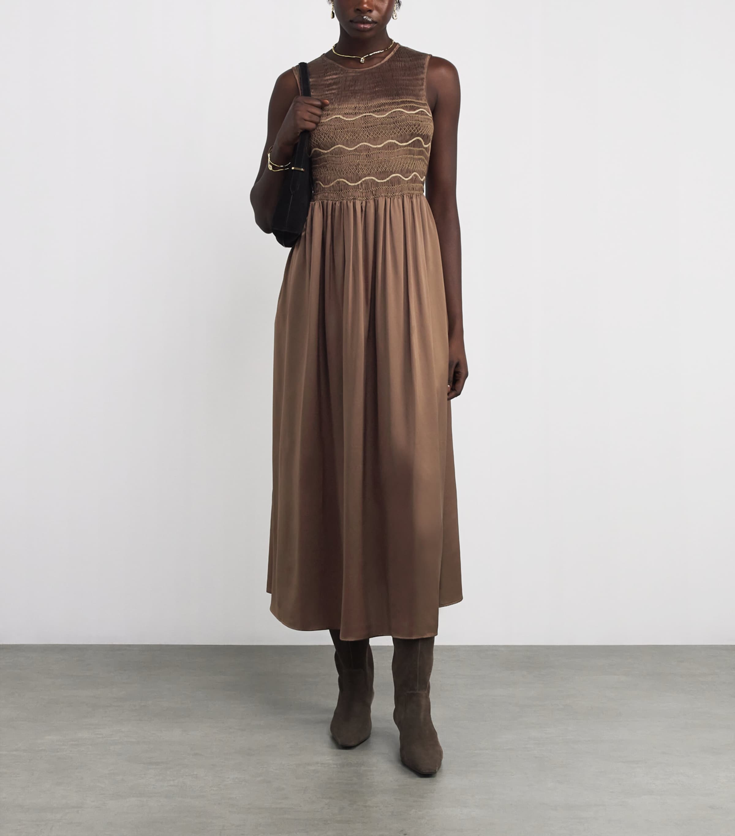 Silk Gioia Midi Dress REGIO BROWN Image 2