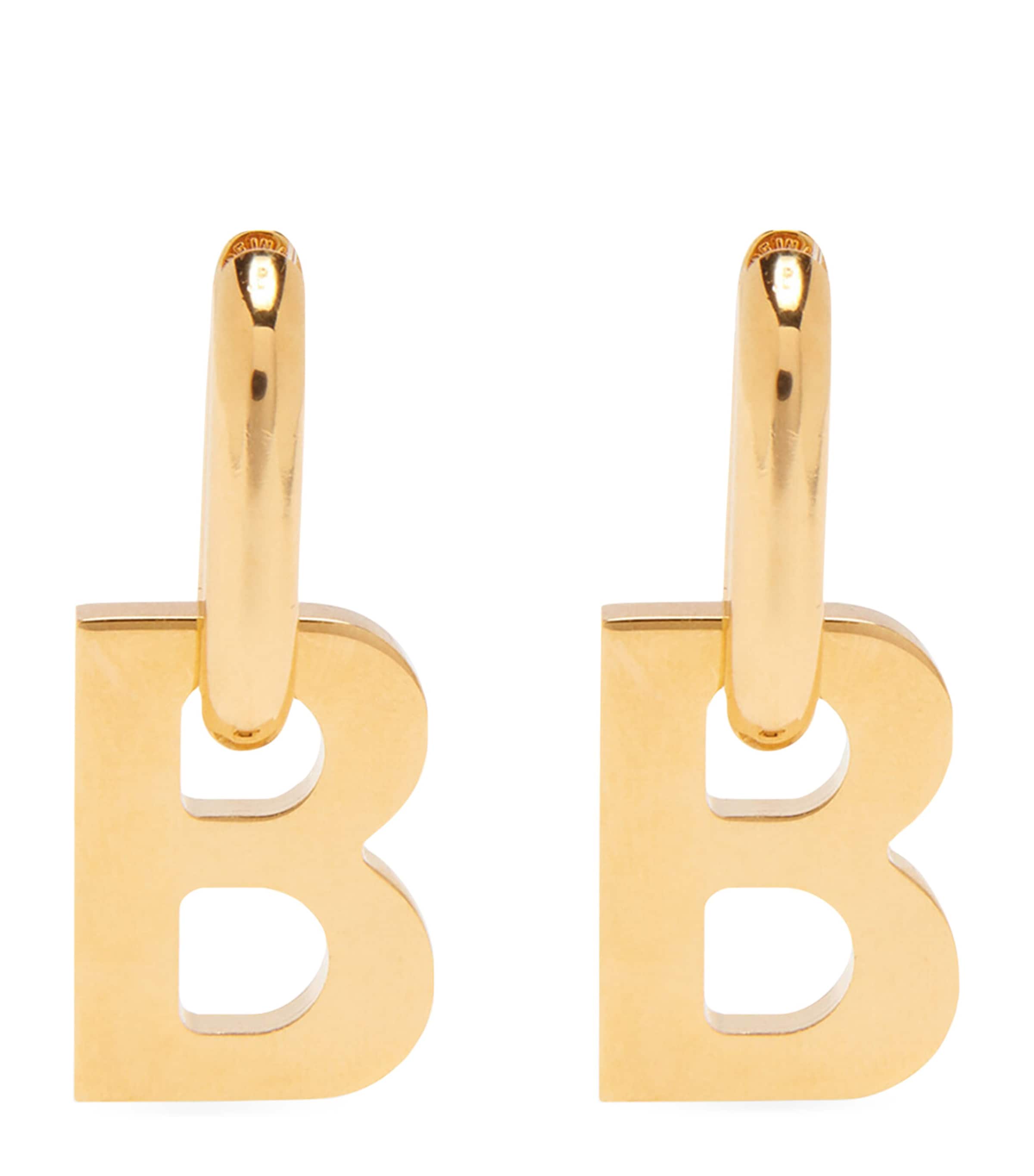 Balenciaga Xl B Chain Drop Earrings
