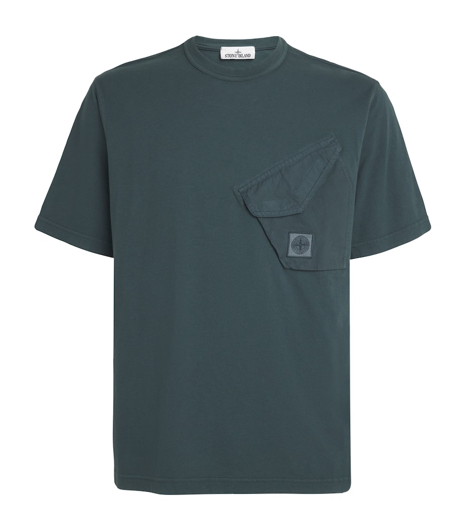 Stone Island Mens Cotton Compass Pocket T-Shirt Image 1
