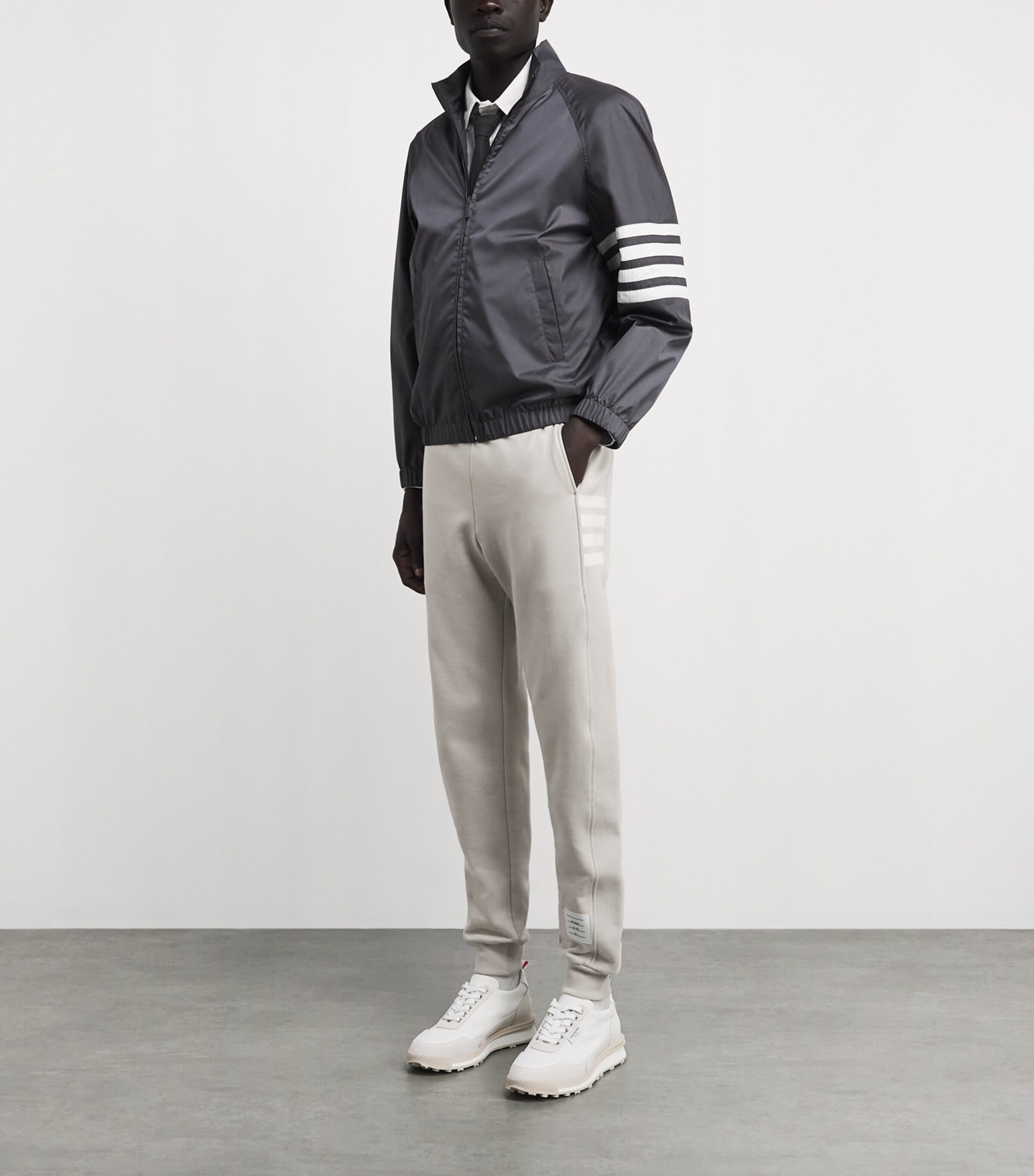 Thom Browne Mens Cotton 4-Bar Sweatpants Beige Image 2