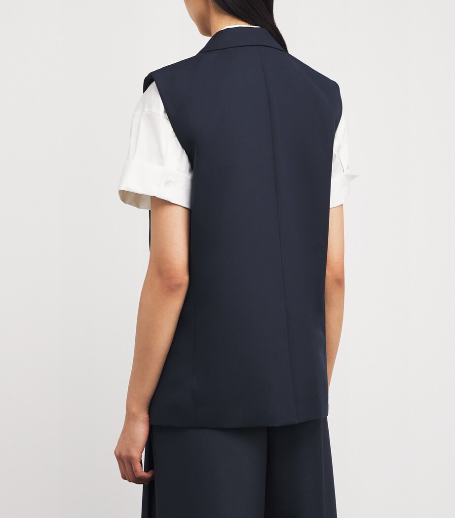 Wool-Blend Oversized Waistcoat XLV NOCTURNE NAVY Image 4