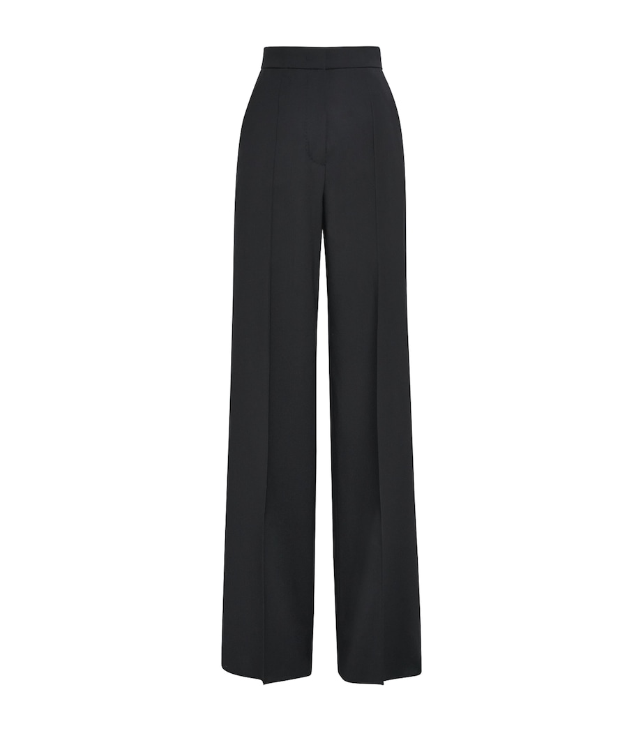 Wool Straight-Leg Trousers BLACK Image 1