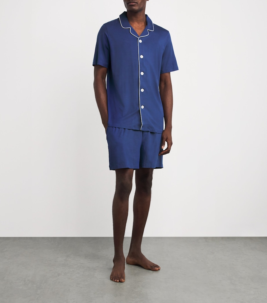 Micromodal Short Basel Pyjama Set BLUE Image 2