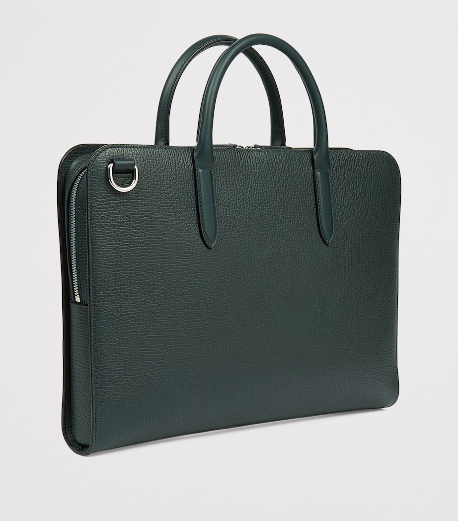 Ludlow Calf Leather Ultra Slim Briefcase BOTTLE GREEN Image 3