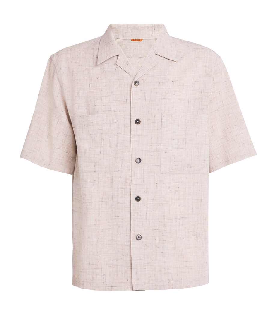 Barena Mens Slubbed Notched Collar Shirt Uni Image 1