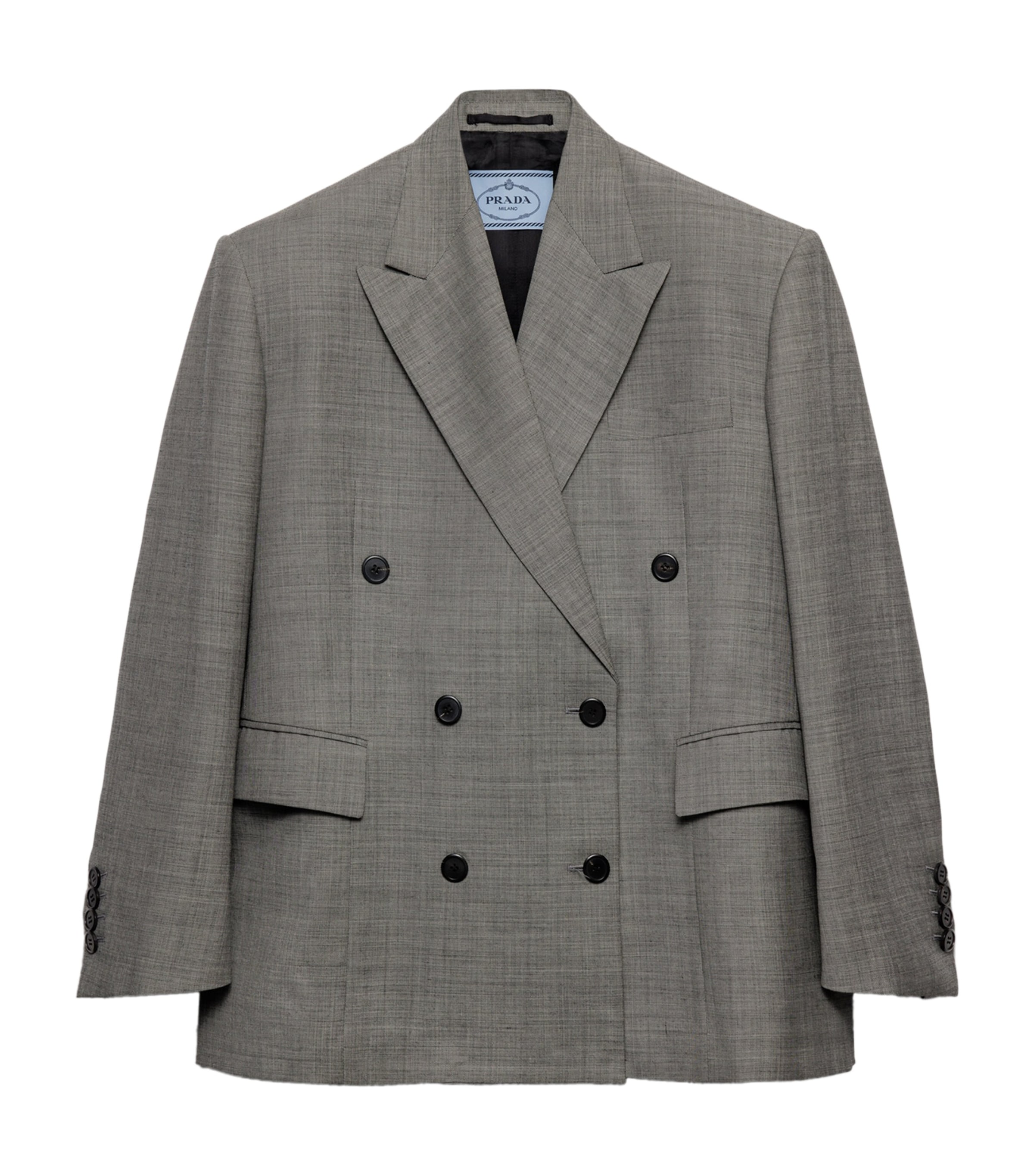 Wool Double-Breasted Grisaille Blazer F0480 Image 1