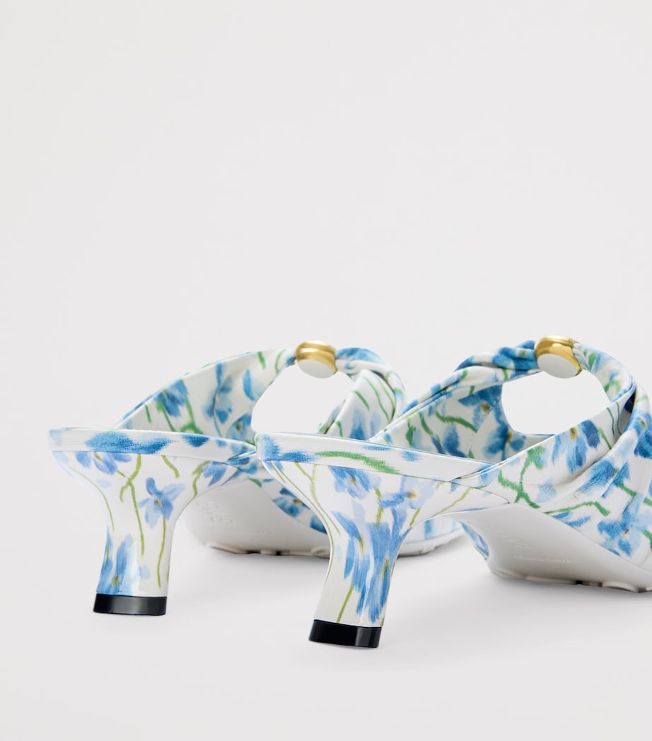 Floral Print Pebble Mules 45 SOFT WHITE/BLUE Image 5