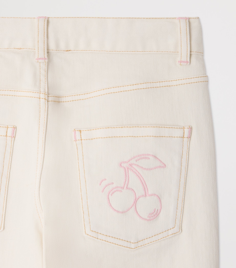 Bonpoint Embroidered Jeans (4-8 Years) Ecru Image 3