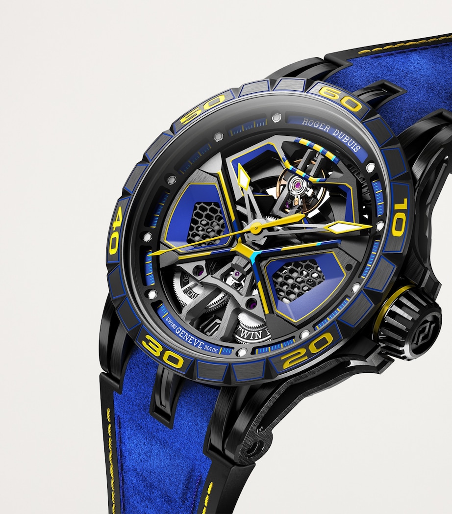 x Lamborghini Titanium Excalibur Spider Monobalancier Huracán Watch 45mm BLUE Image 7