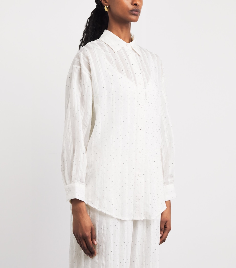 Melissa Odabash Womens Cotton Diamanté Ziggy Shirt White Image 4
