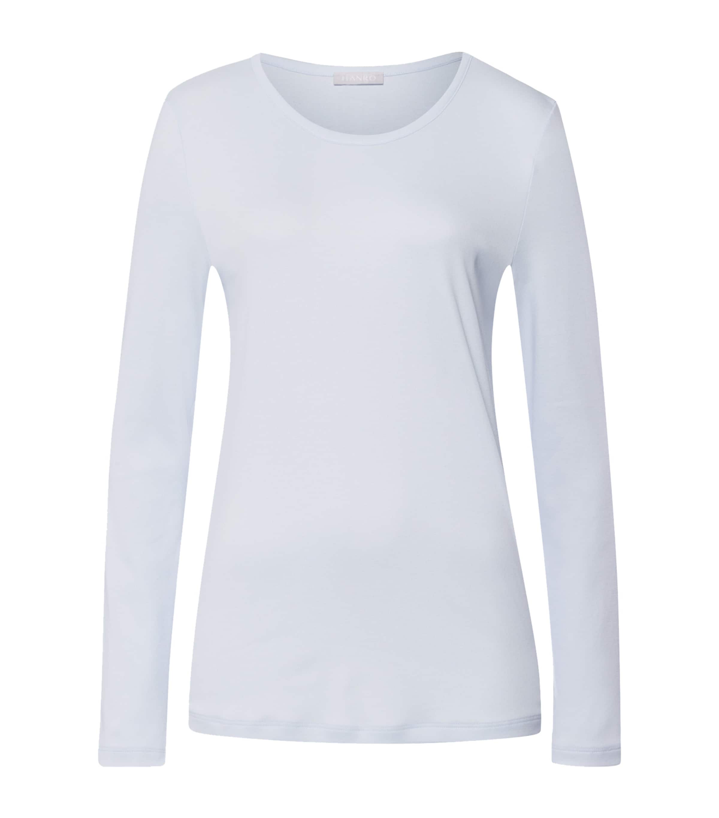 Hanro Cotton Long-sleeve T-shirt In Blue