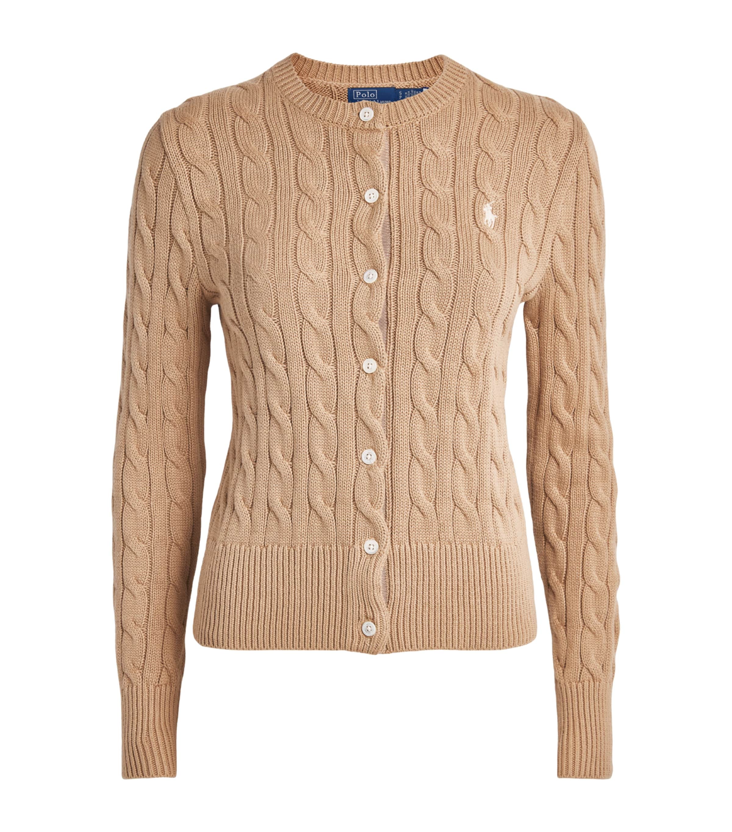 Polo Ralph Lauren Cotton Cable-knit Cardigan In Neutral