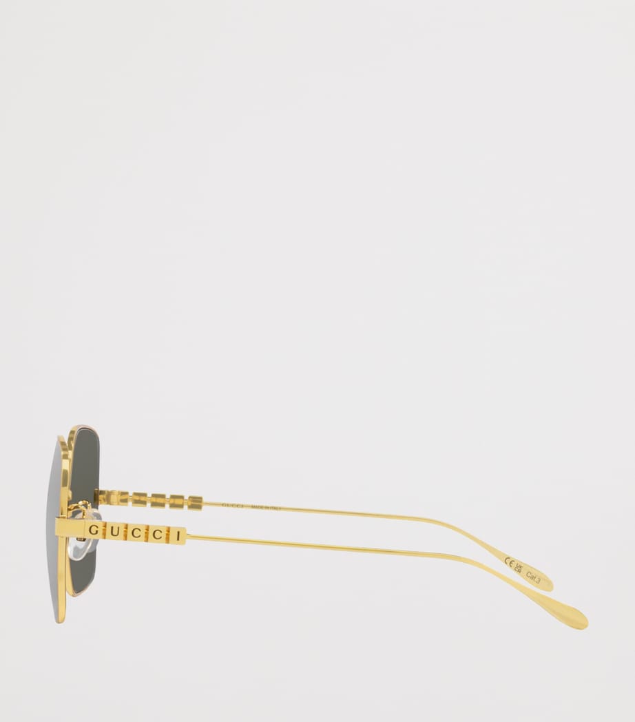 Gucci Metal GG1434S Sunglasses Gold Image 3