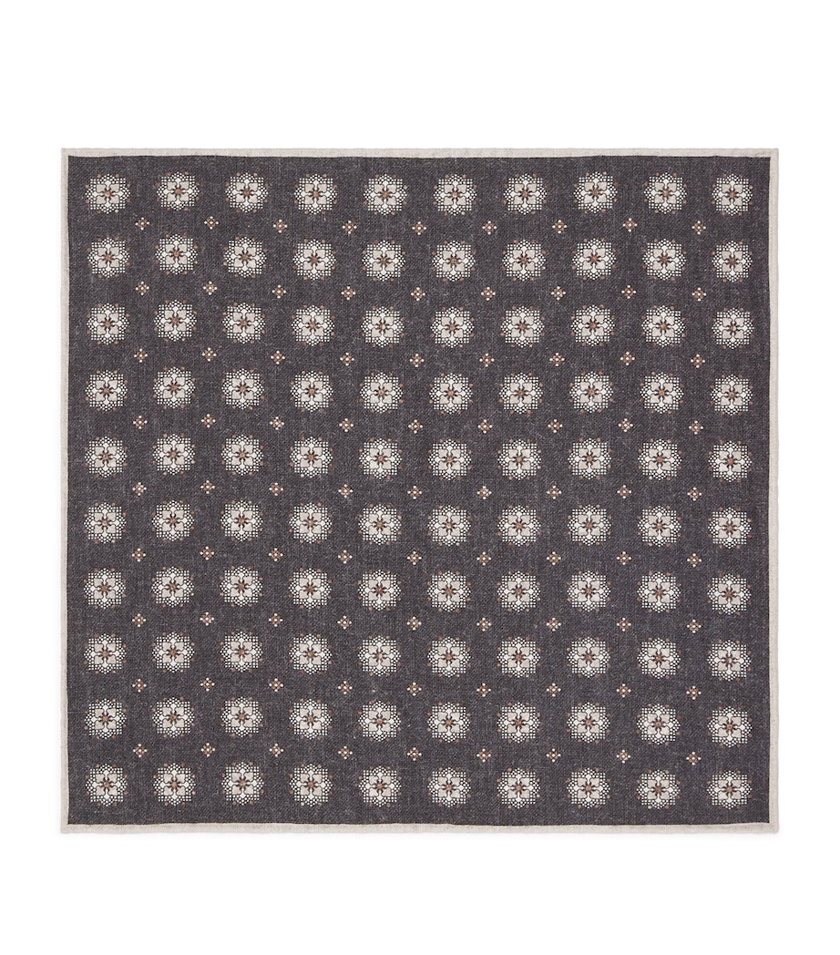 Cotton-Wool Printed Pocket Square NERO Image 1