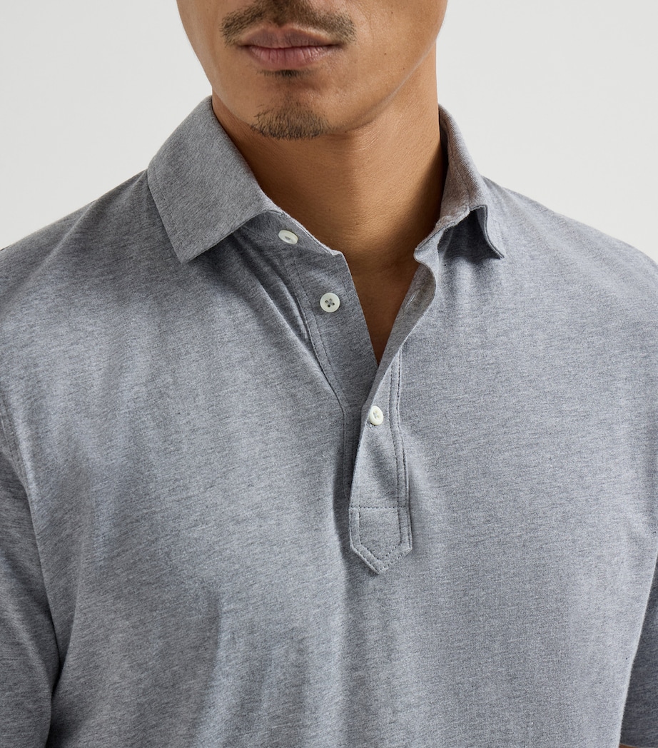 Brunello Cucinelli Mens Cotton Jersey Polo Shirt Image 6