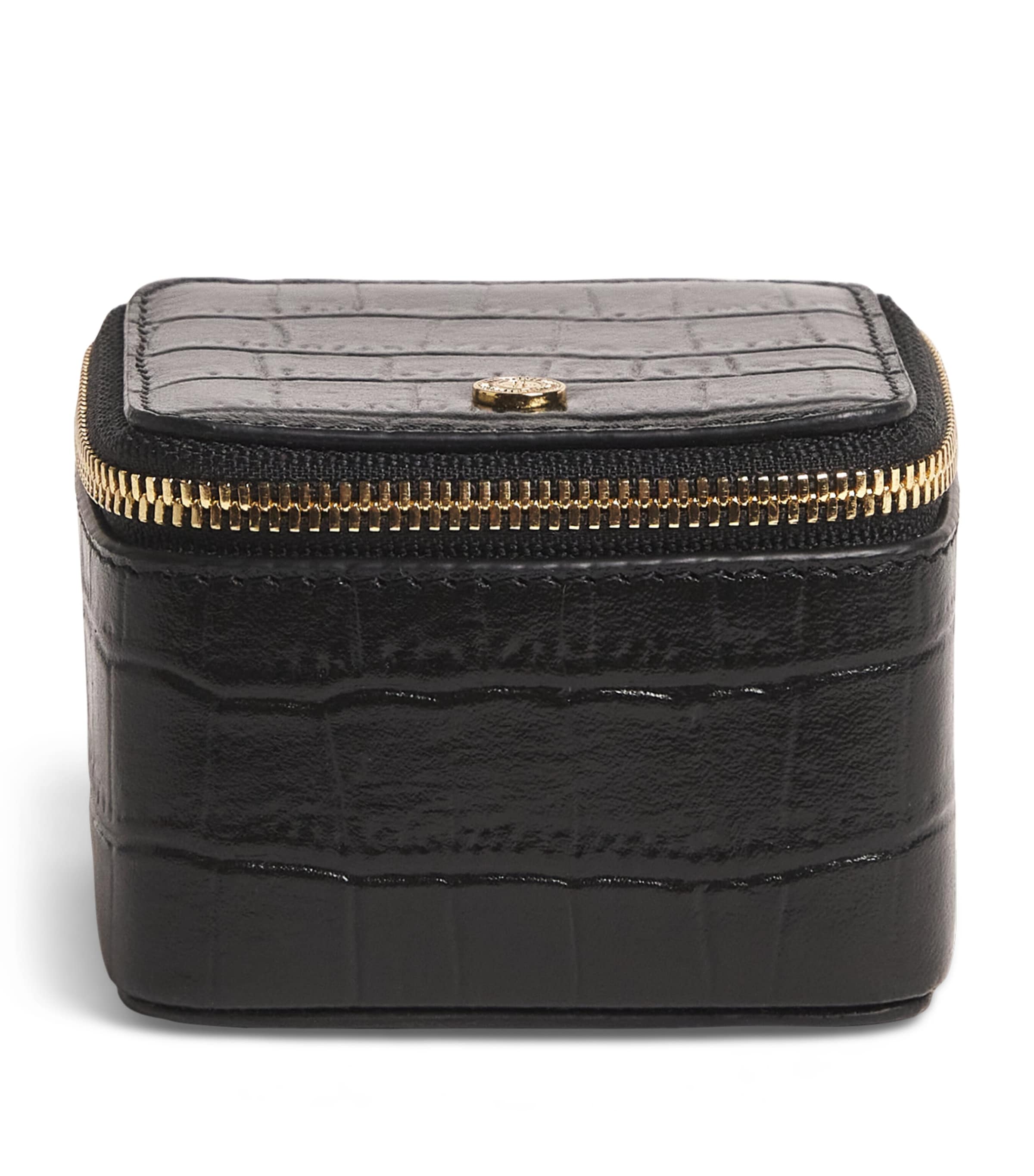Harrods Small Leather Trinket Box Black Image 1