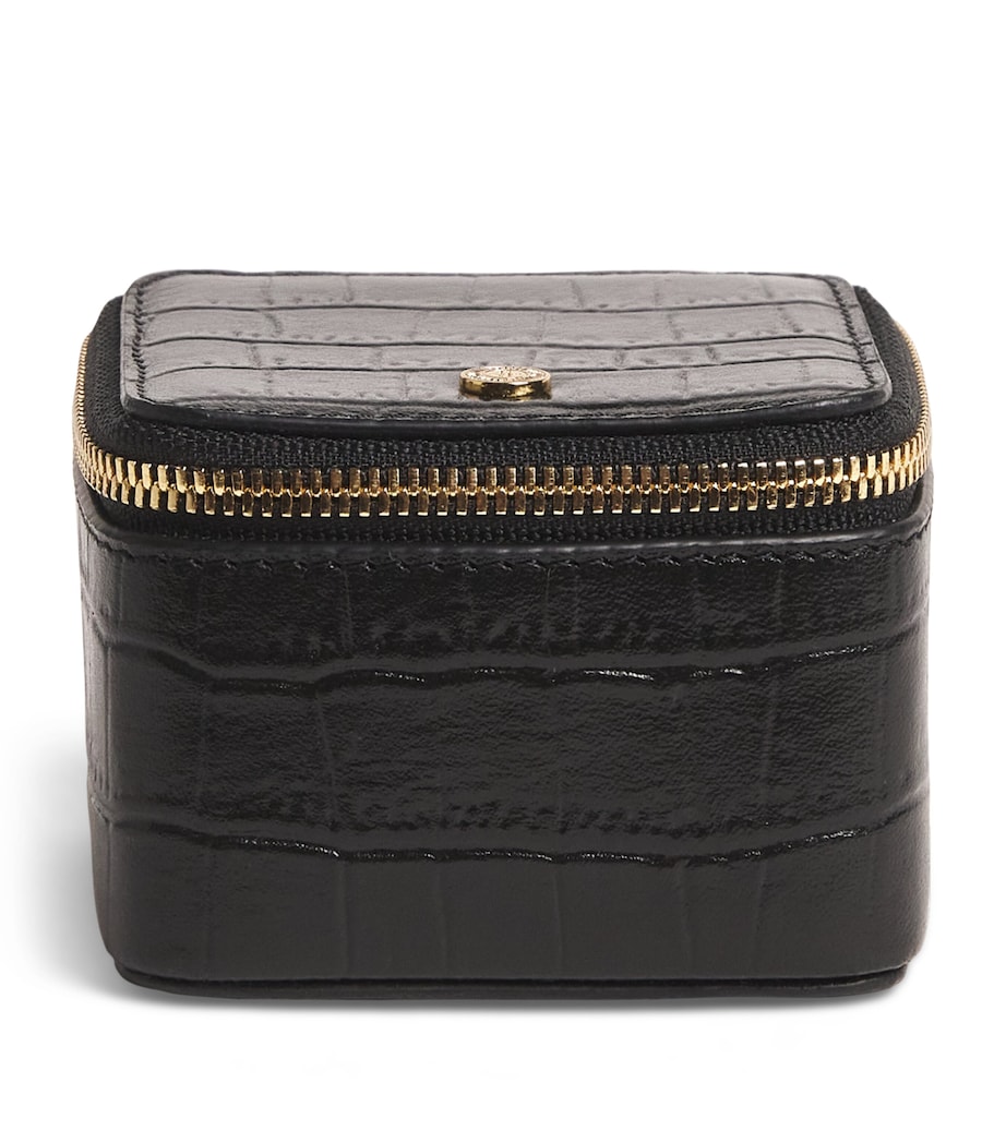 Harrods Small Leather Trinket Box Black Image 1