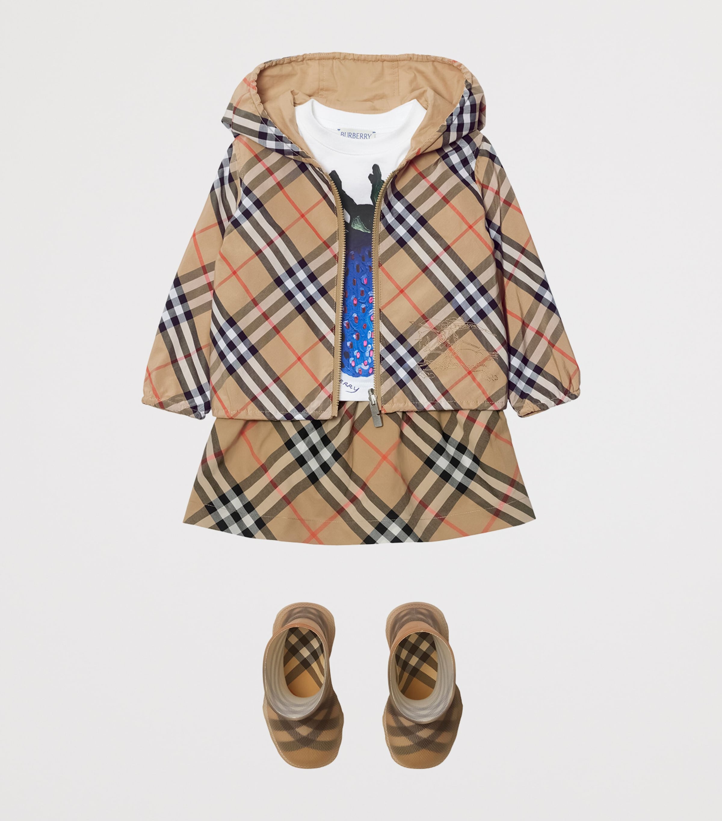 Cotton Check Skirt (6-24 Months) SAND IP CHECK Image 3