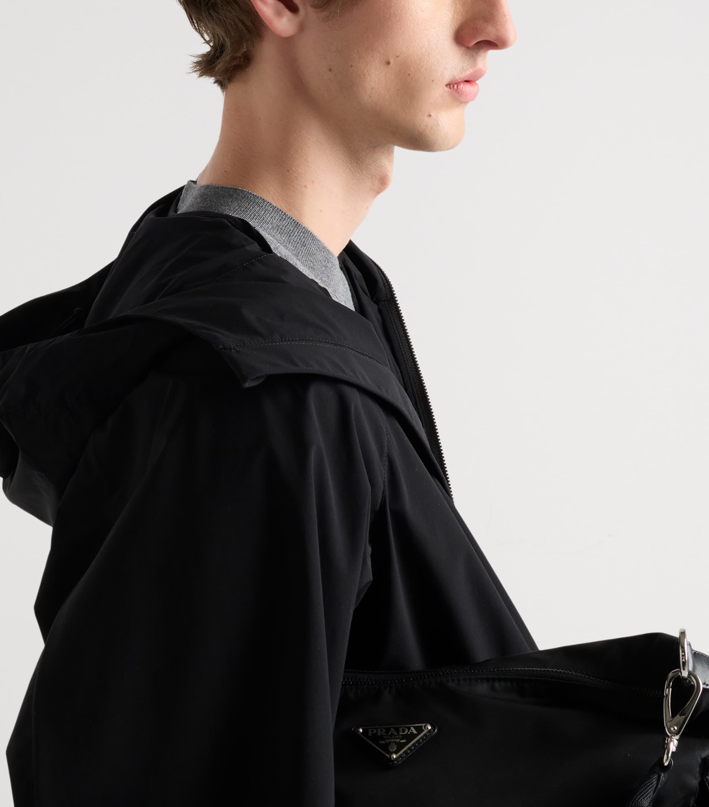 Prada Mens Re-Nylon Hooded Jacket Black Image 4