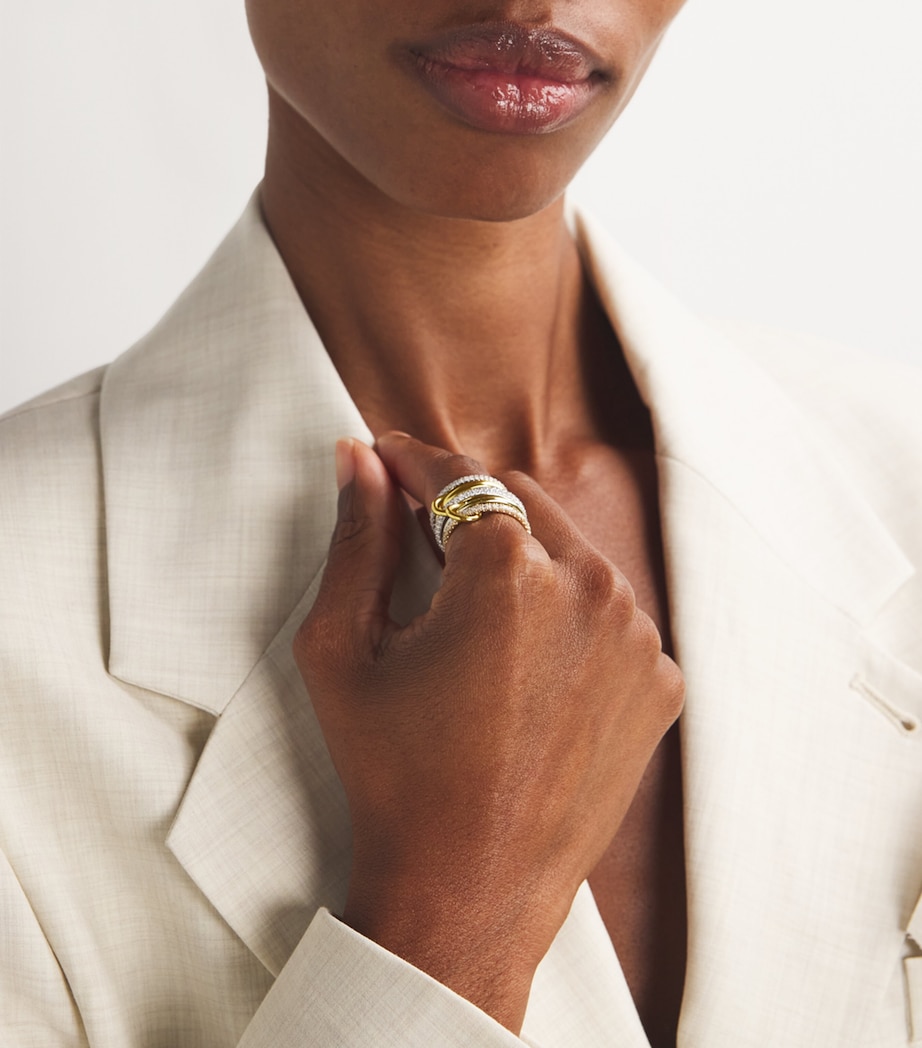 Mixed Gold and Diamond Leo Petite Ring MIXED GOLD Image 2