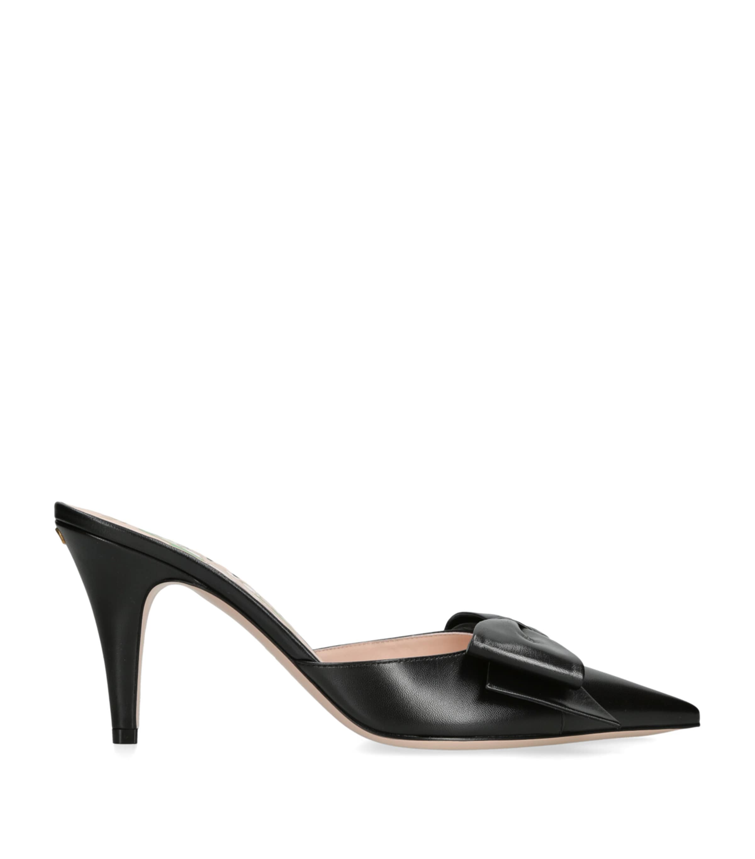 Valentino Garavani Leather Bow-Detail Bowow Mules 85 Black Image 1