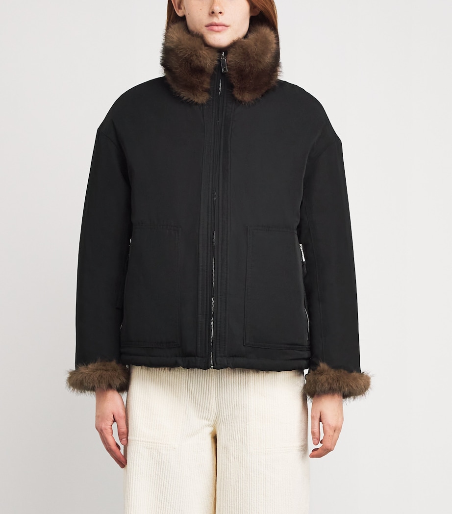 Faux Fur Reversible Coat BROWN Image 6