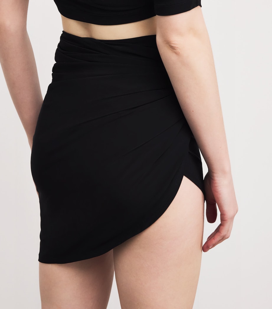 Asymmetric The Drapeado Mini Skirt 990 BLACK Image 6