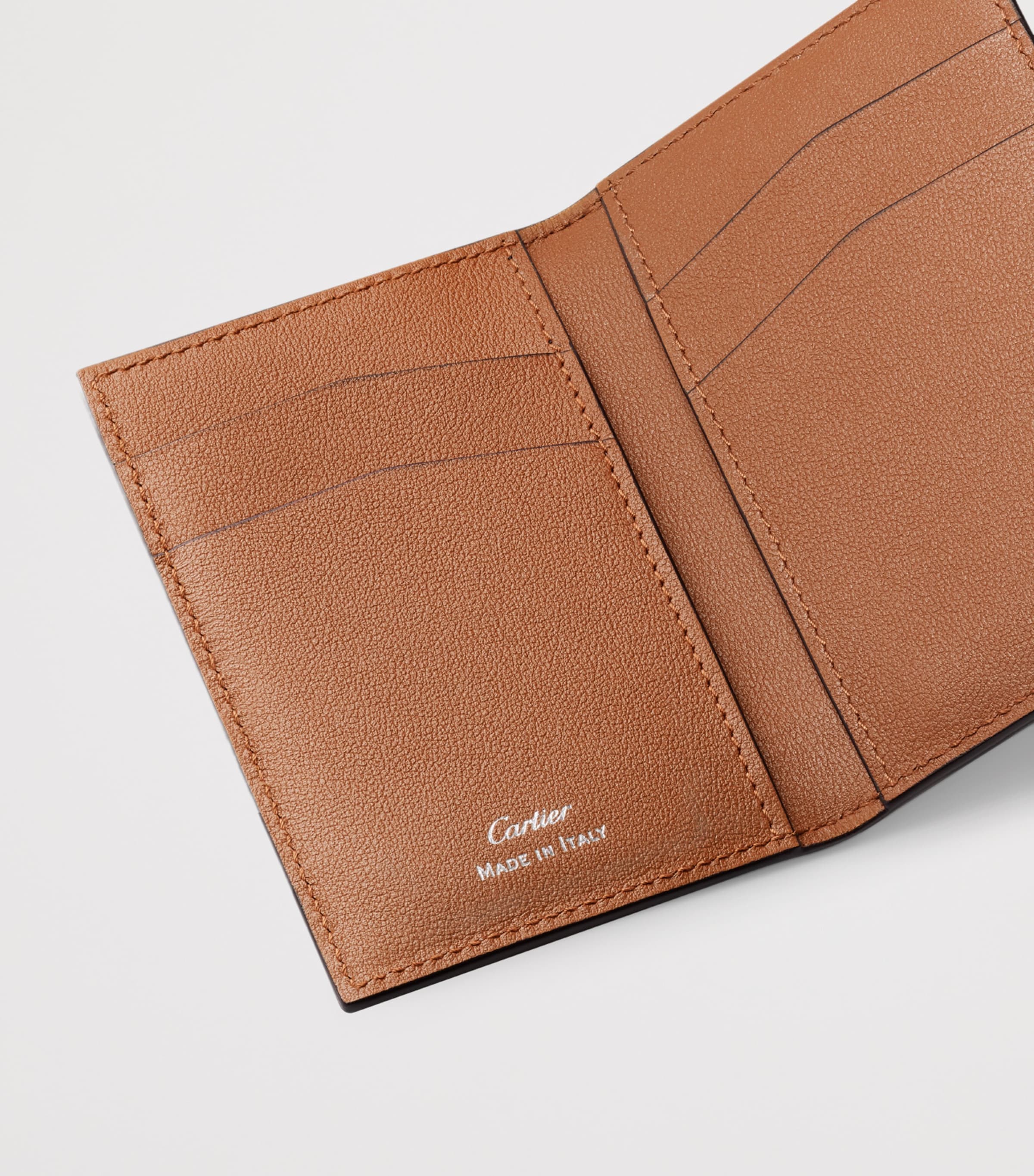 Cartier Leather Losange Bifold Card Holder Brown Image 3