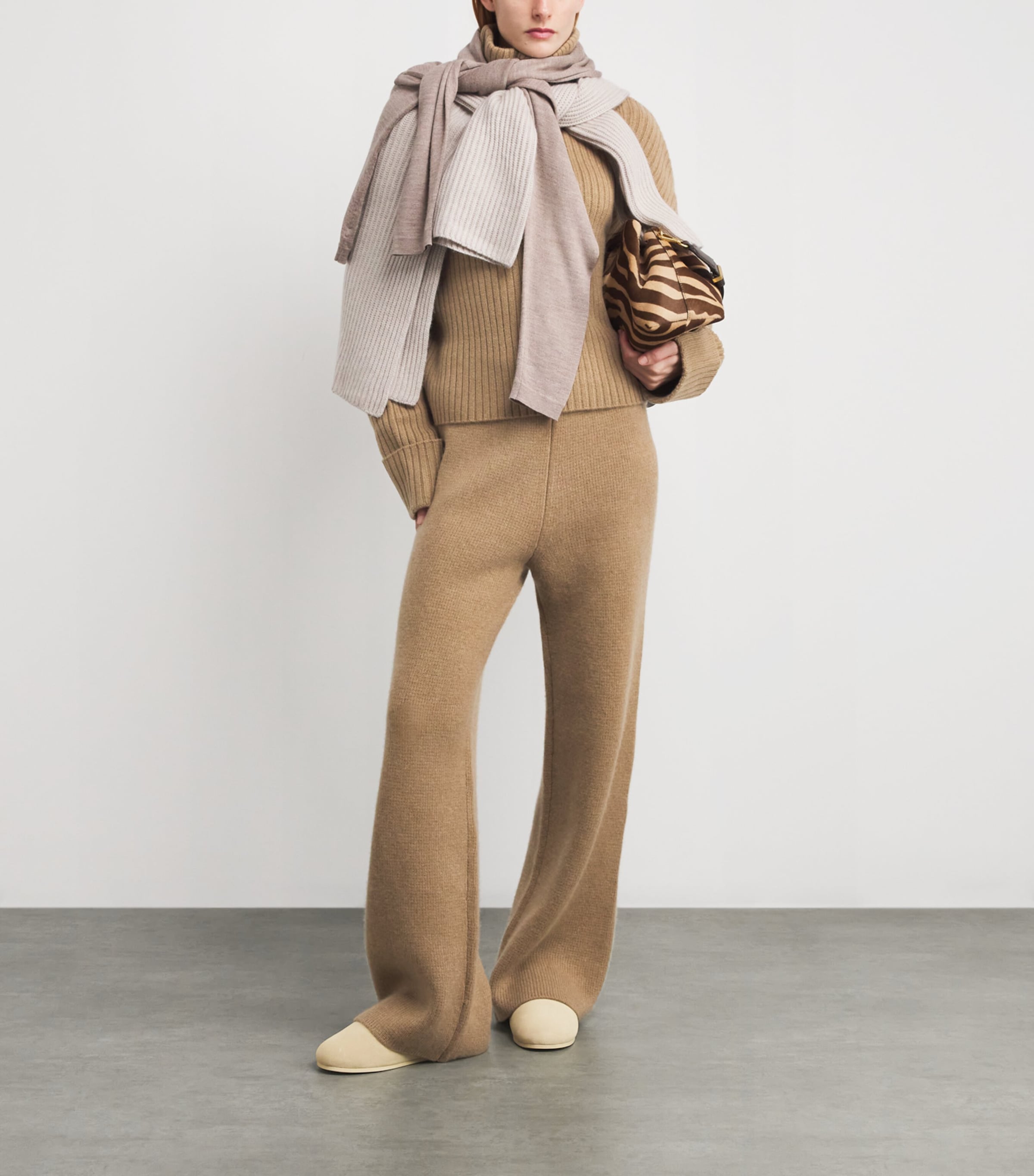 Le Kasha Womens Organic Cashmere India Trousers Camel Image 2