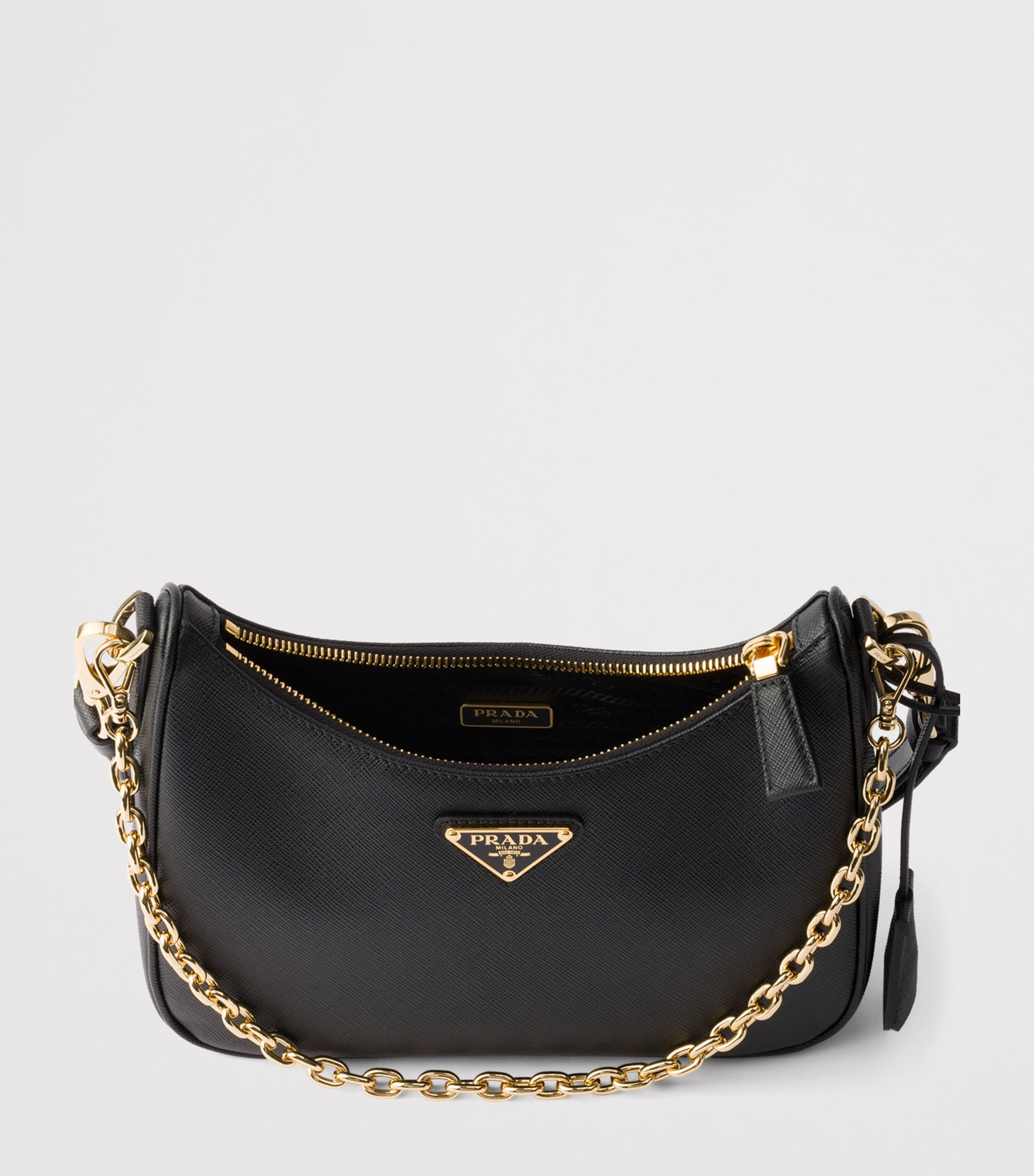 Prada Mini Saffiano Leather Re-Edition Shoulder Bag Black Image 5