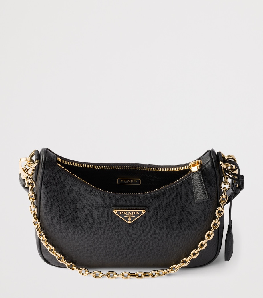 Prada Mini Saffiano Leather Re-Edition Shoulder Bag Black Image 5