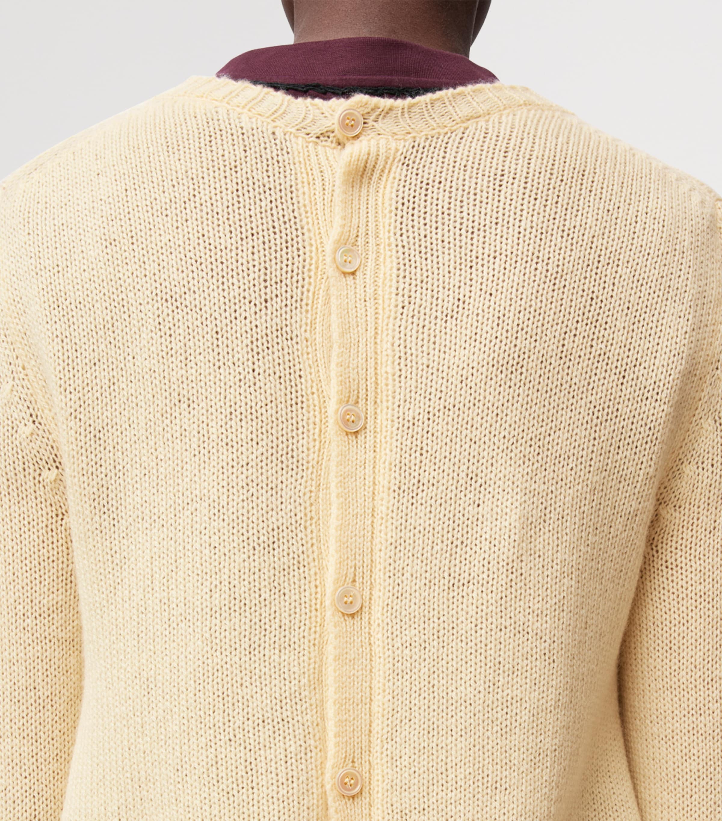Cashmere Button-Up Sweater ECRU Image 5
