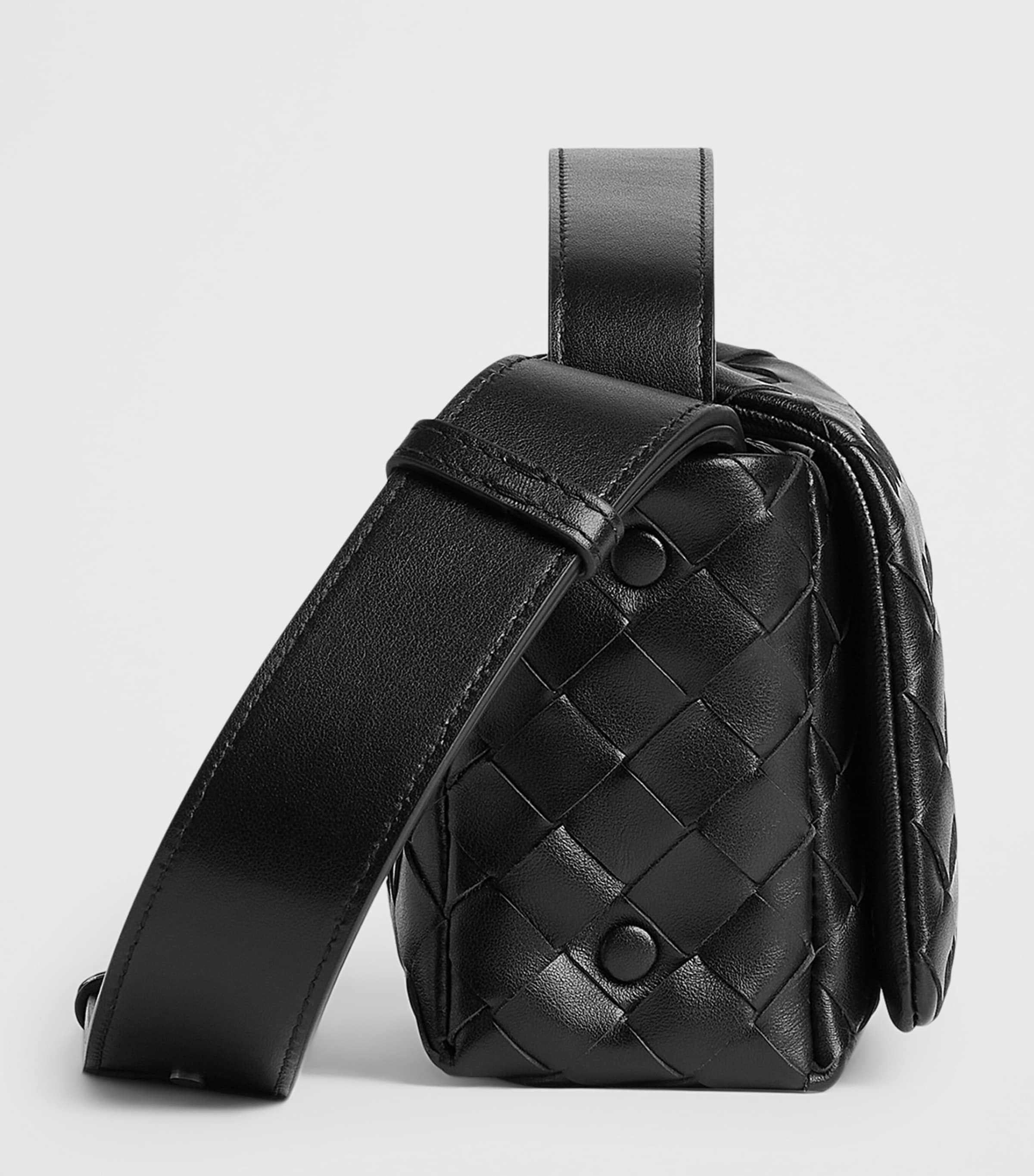 Mini Leather Intrecciato Flap Cross-Body Bag 8803 Image 4