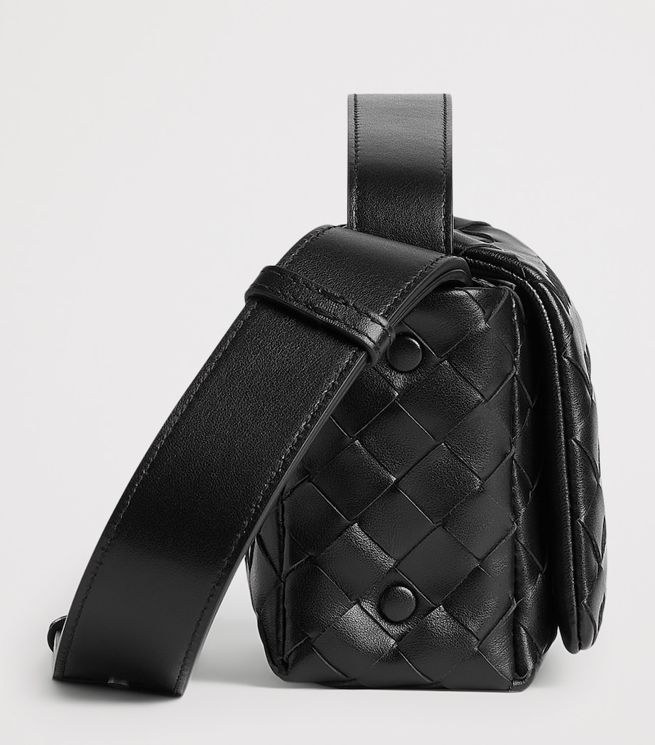 Mini Leather Intrecciato Flap Cross-Body Bag 8803 Image 4