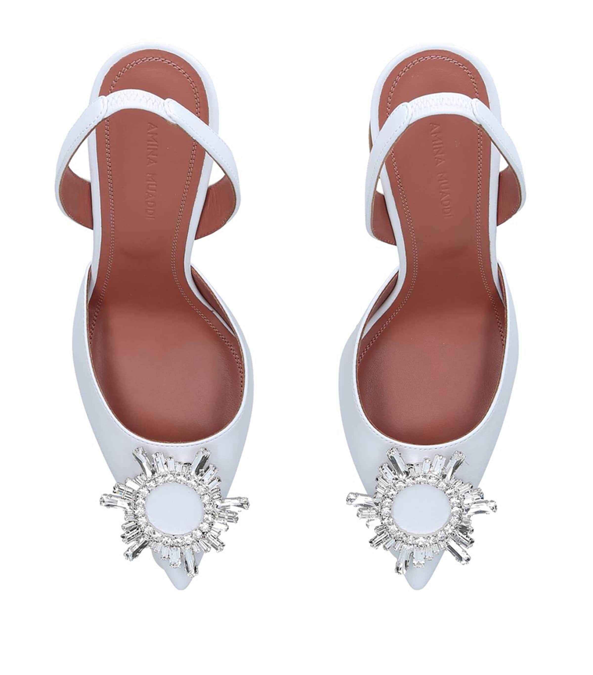 Leather Begum Slingback Pumps 95 WHITE Image 5