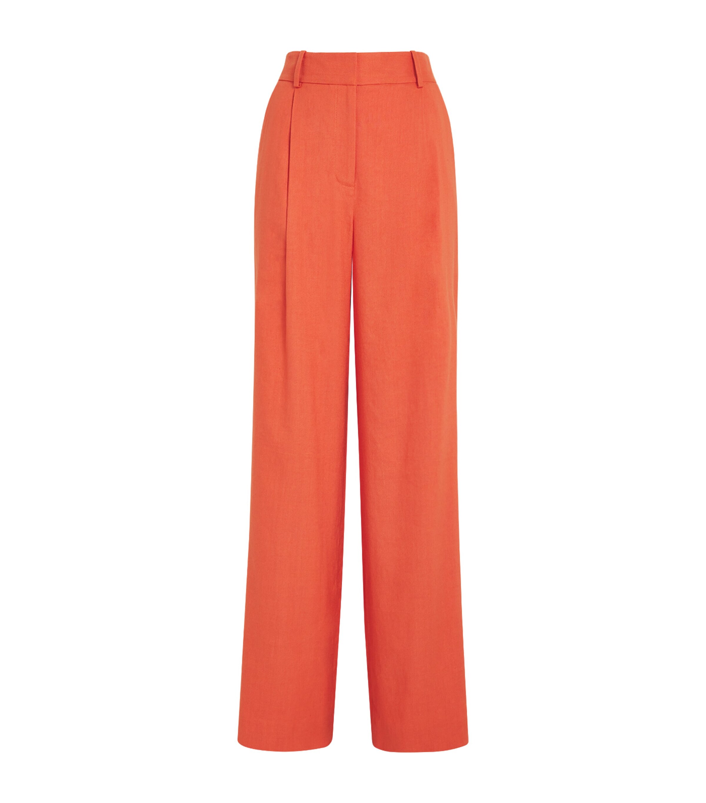 Veronica Beard Womens Linen-Blend Heyser Trousers Persimmon Image 1