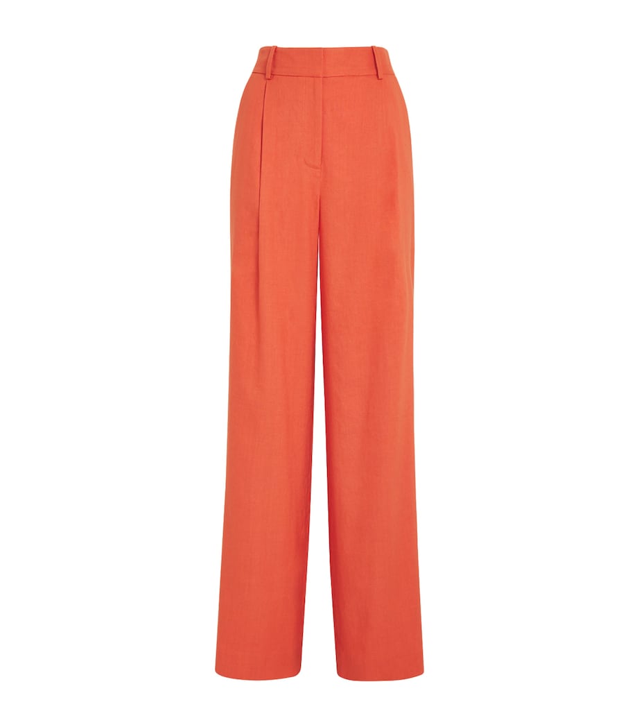 Veronica Beard Womens Linen-Blend Heyser Trousers Persimmon Image 1