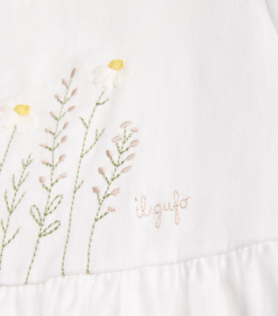 Linen Embroidered Dress (2-6 Years) 010 WHITE Image 3