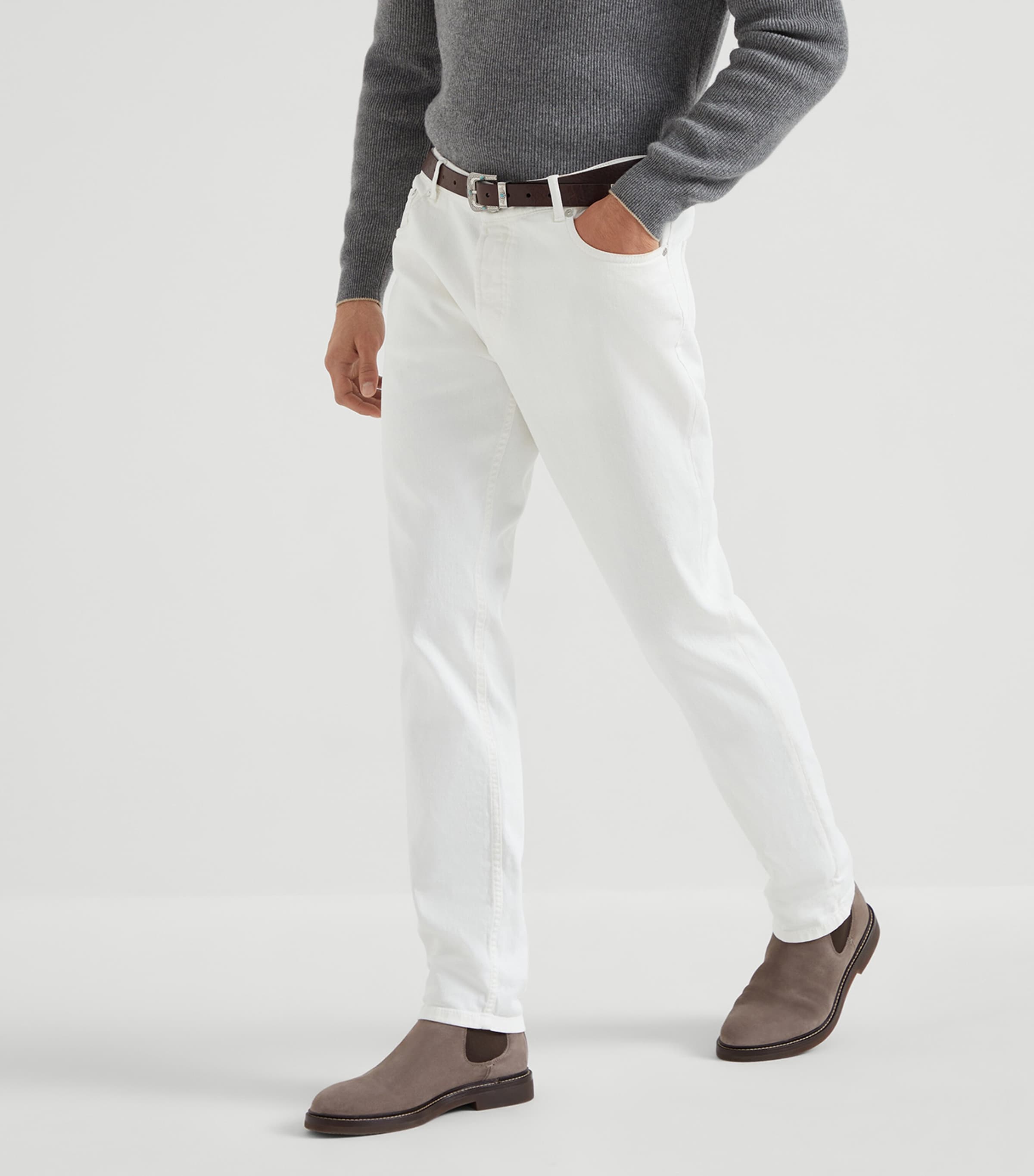 Brunello Cucinelli White Comfort Straight-Fit Jeans | Harrods US