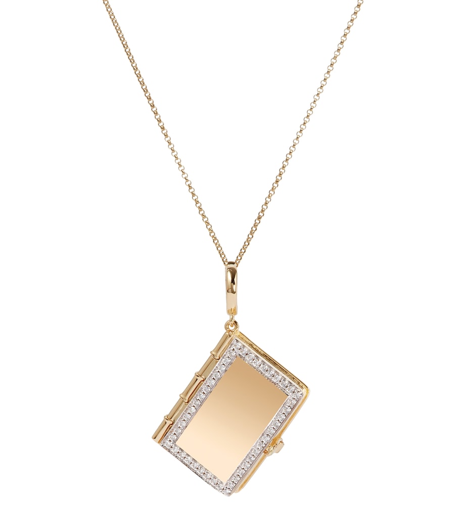 Yellow Gold and Diamond Mythology Book Locket Charm YELLOW GOLD Image 5