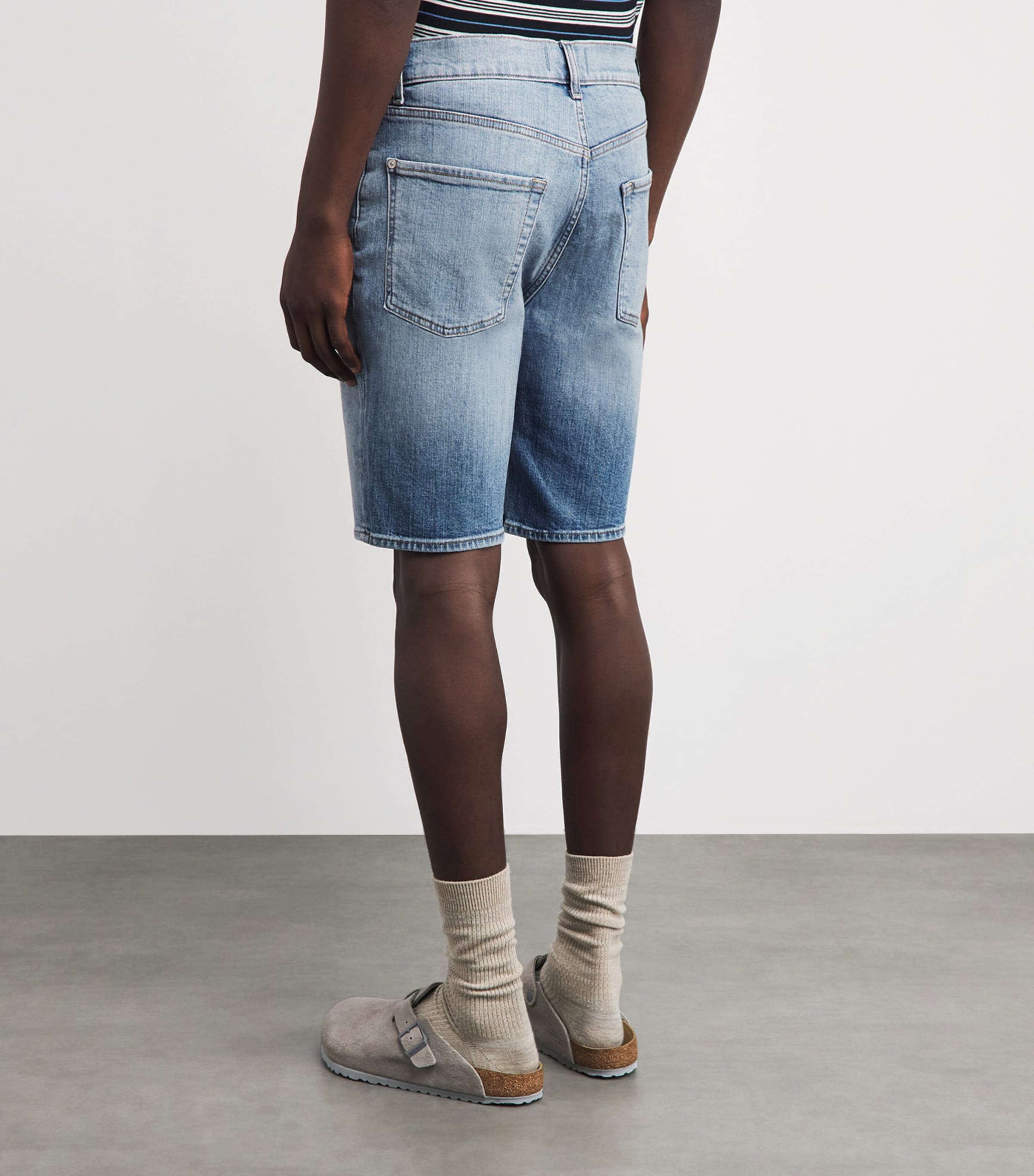7 For All Mankind Mens Heirloom Jean Shorts Light Blue Image 5