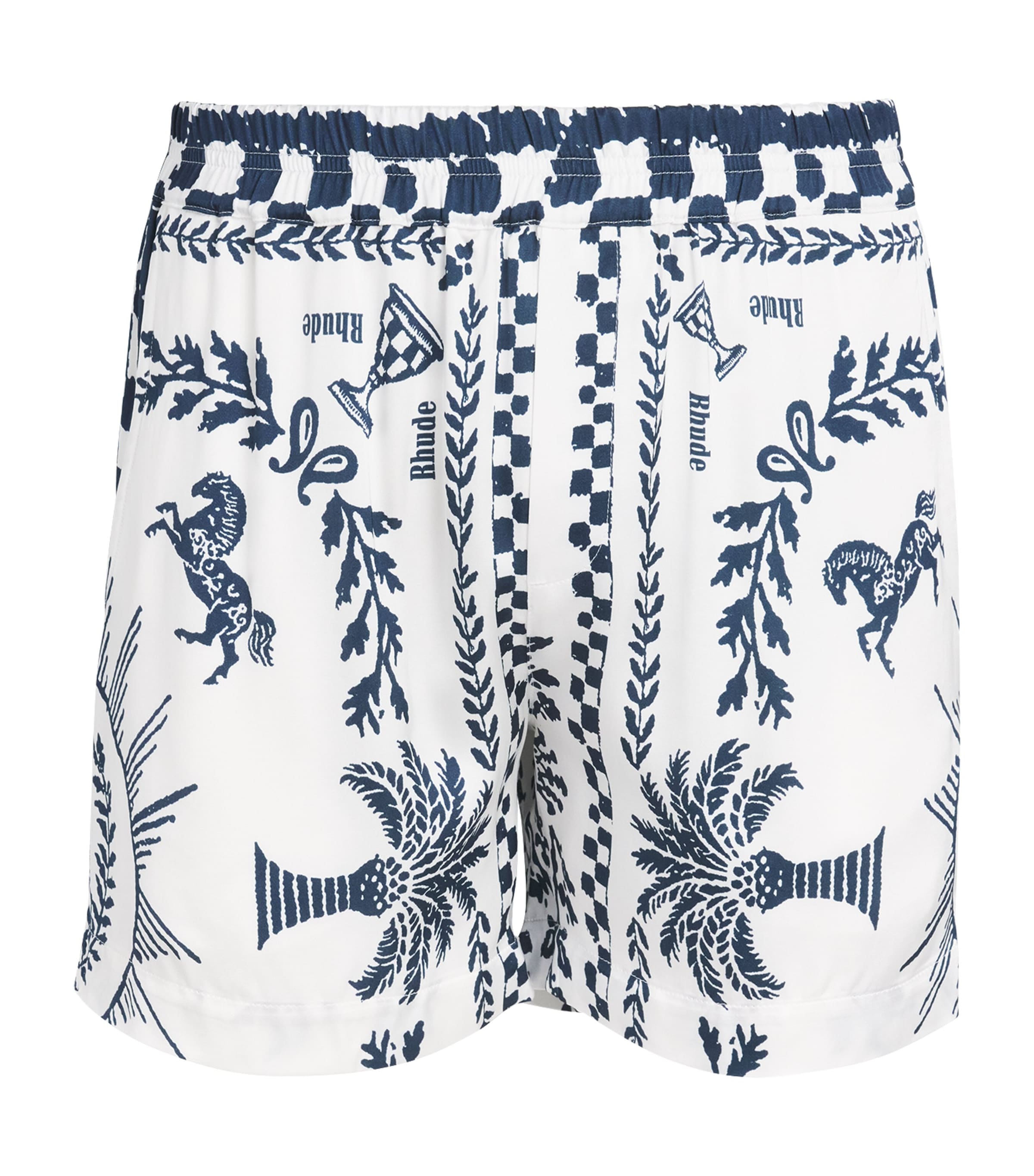 Rhude Mens Regista Tile Shorts White / Image 1