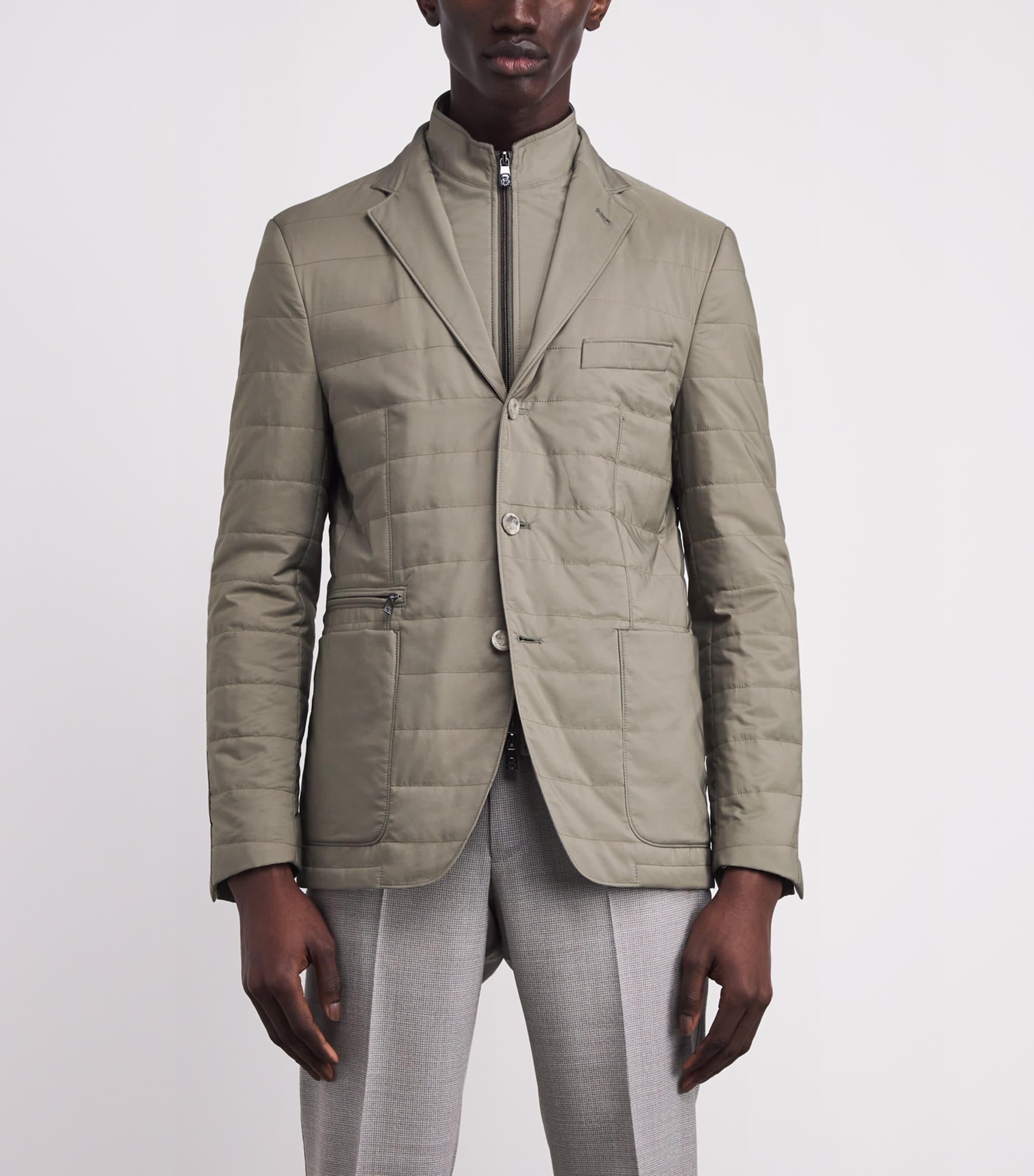 Technical Hybrid Blazer Jacket 050 GREEN COLOURED Image 3